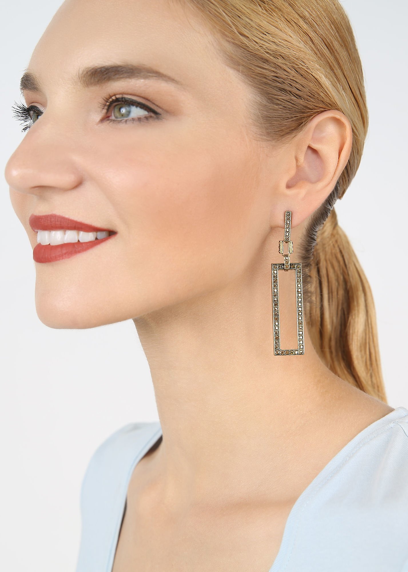 image for Earring Stud Dangling Cool and Glam Brown  