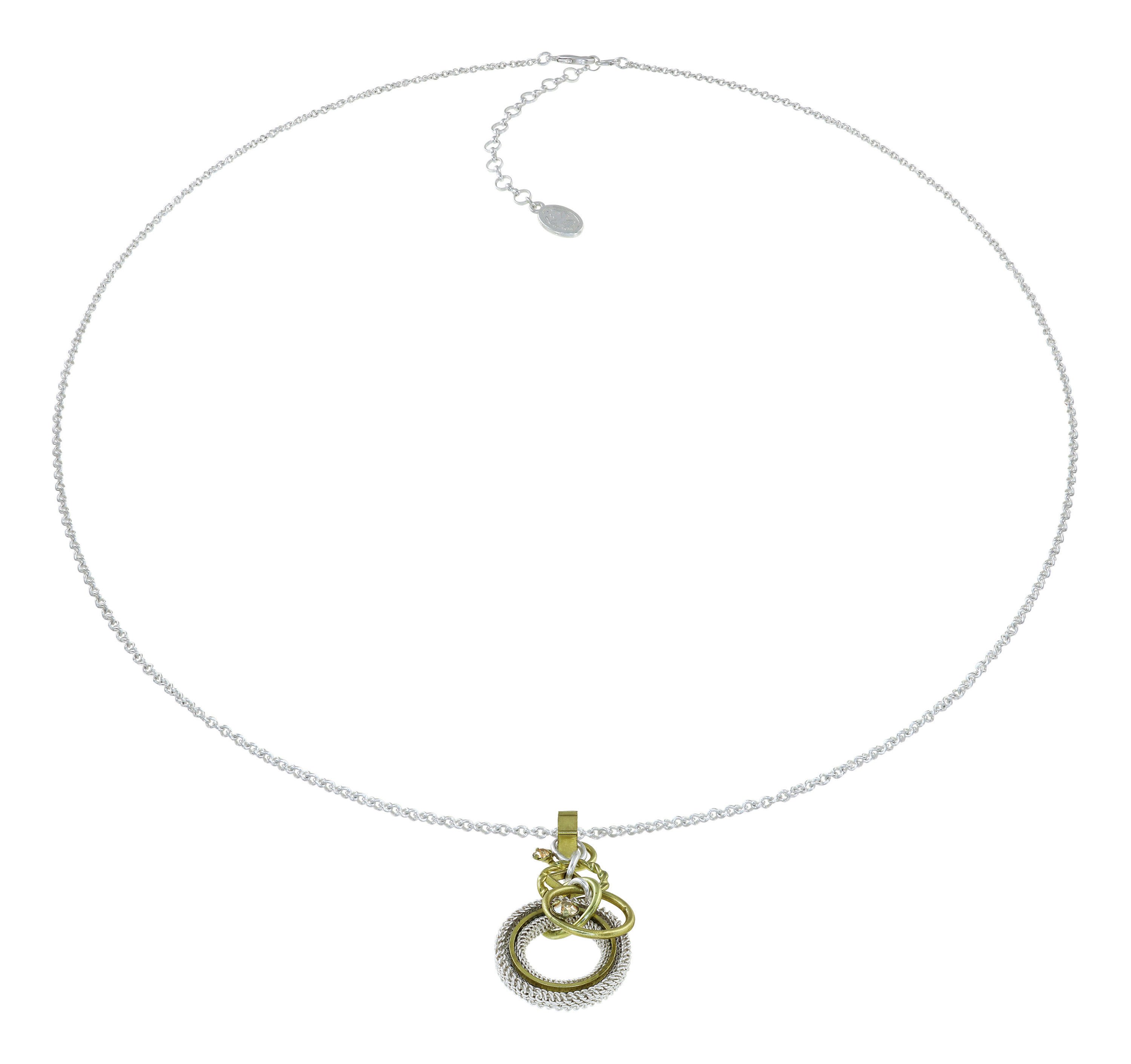 image for Necklace Pendant (Long) Rings in Concert Silver / Brass  