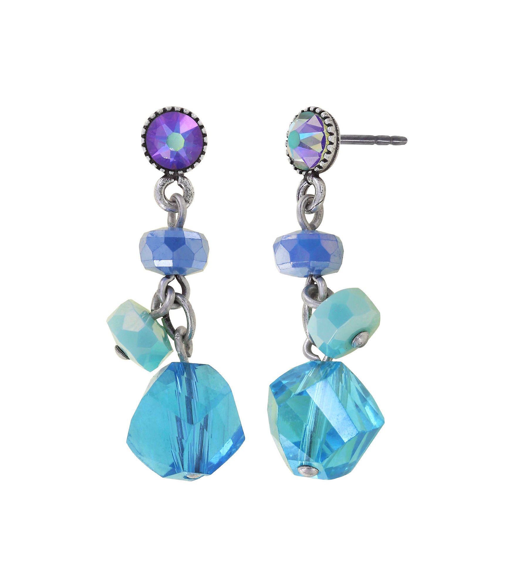 image for Earring Stud Dangling Jelly Flow Blue crystal paradise shine 