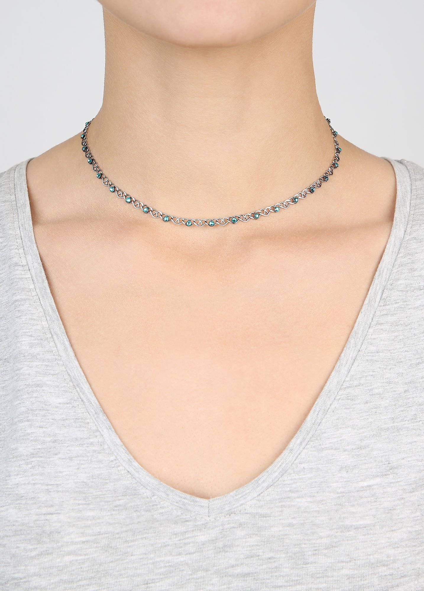 image for Necklace Little Frog Prince Blue / Green  