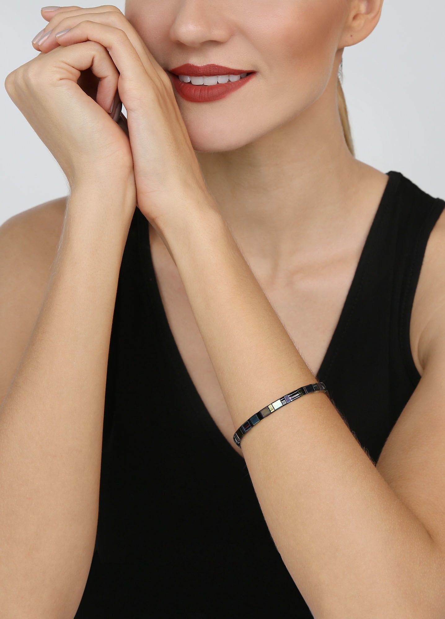 image pour Bracelet élastique Tilala Noir / Lila  