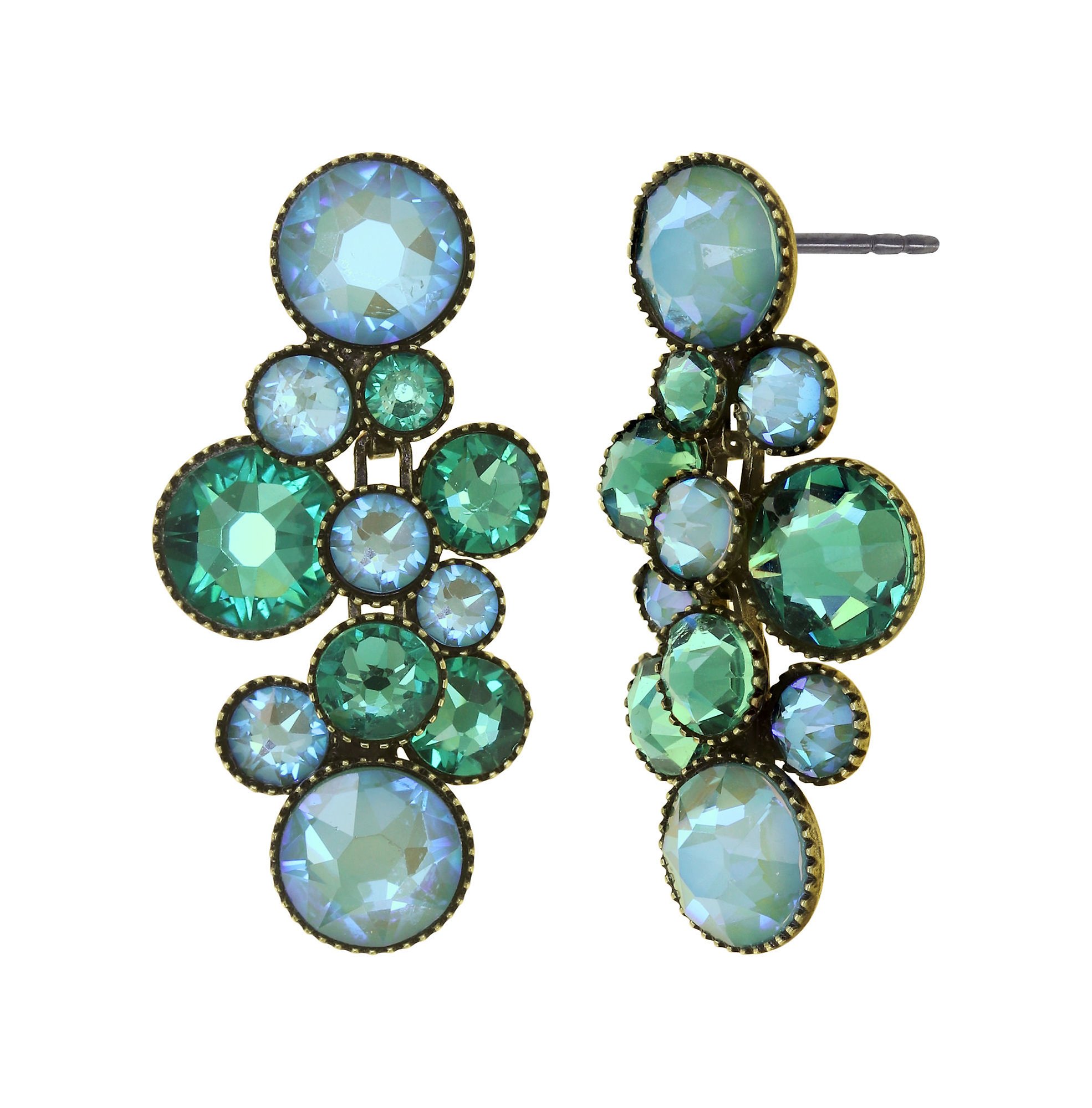 image for Earring Stud Dangling Water Cascade Green  