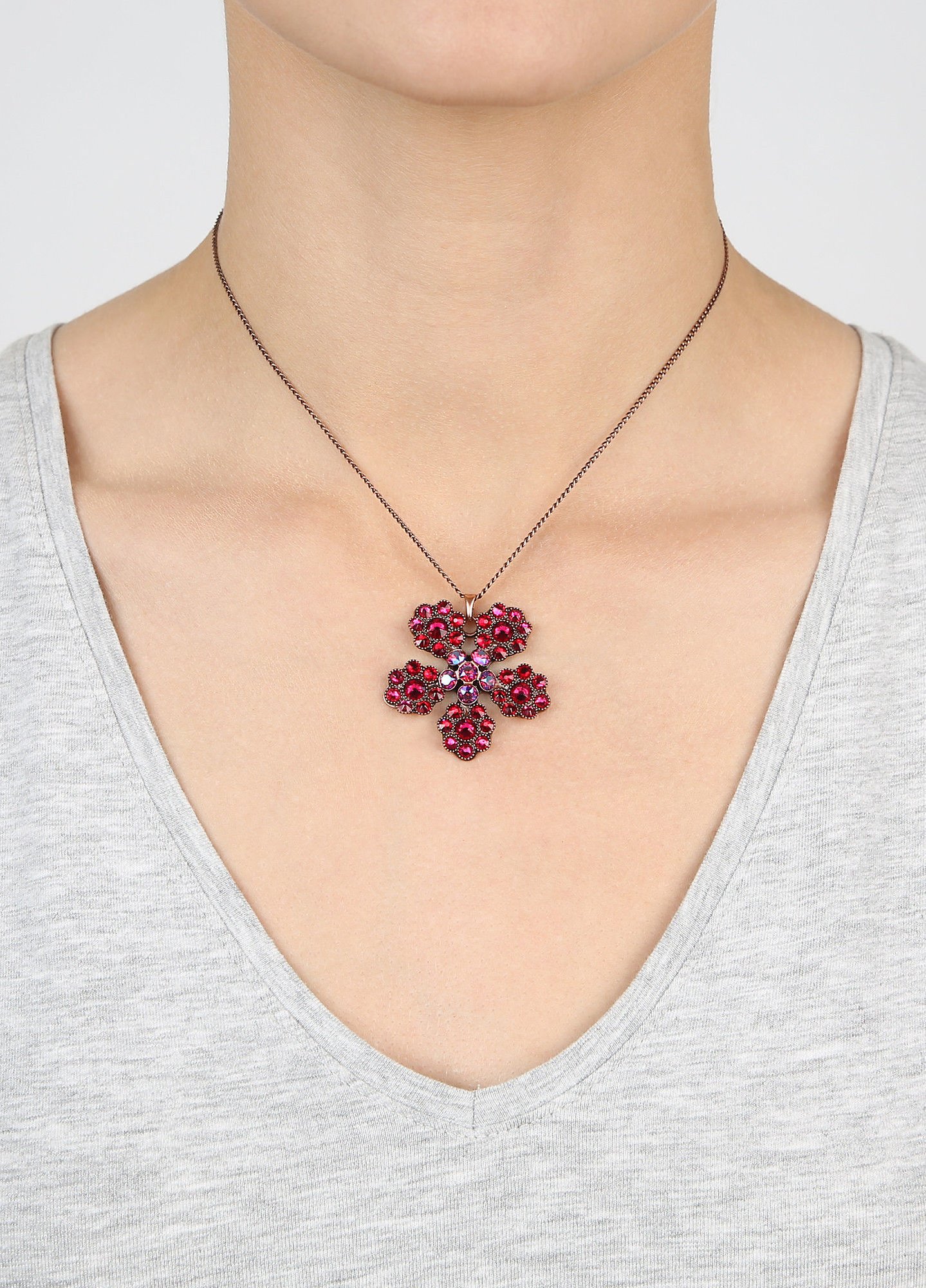 image for Necklace Pendant Lost Garden Red  