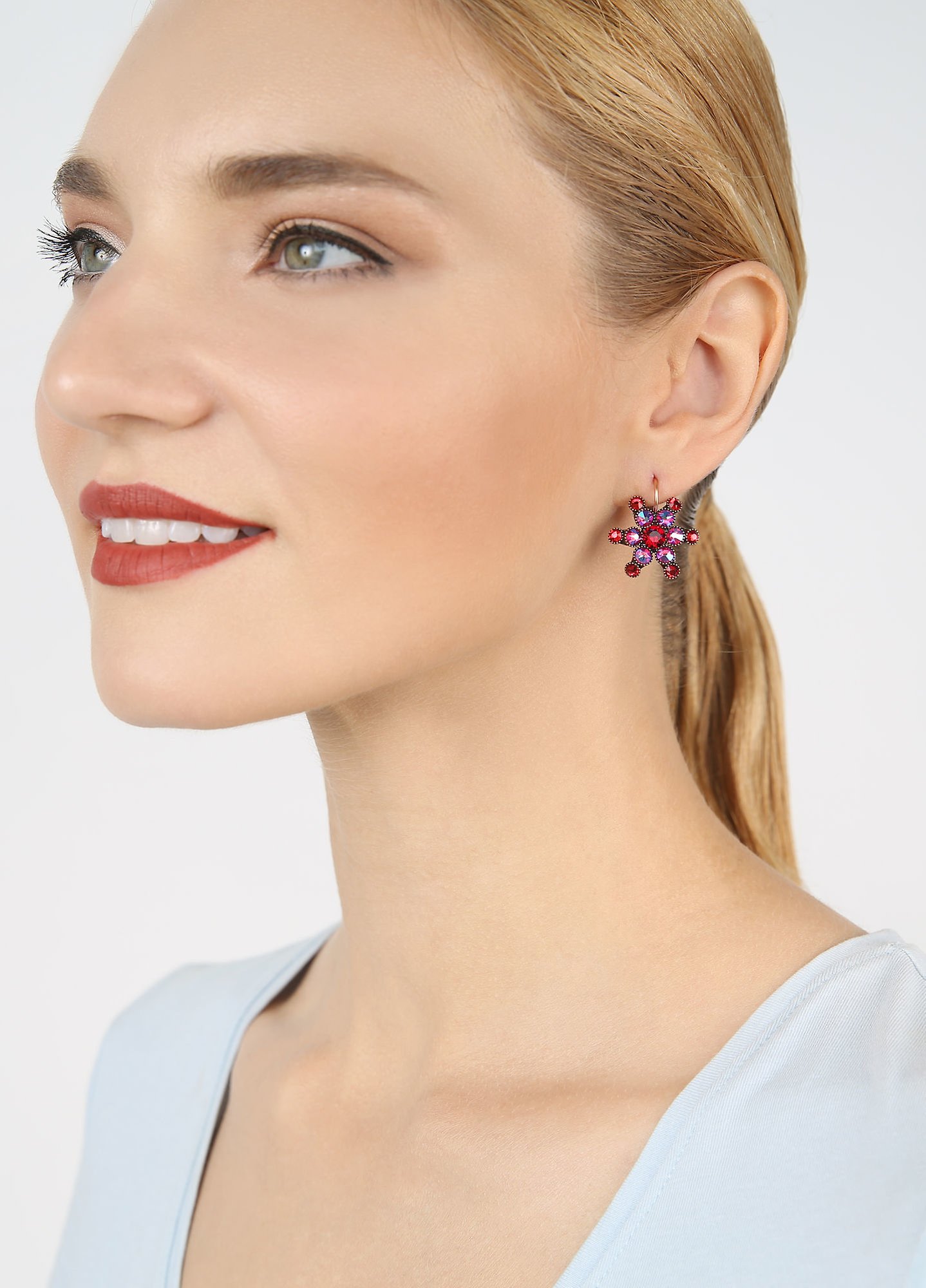 image pour Boucles d'oreilles Eurowire Lost Garden Rouge  