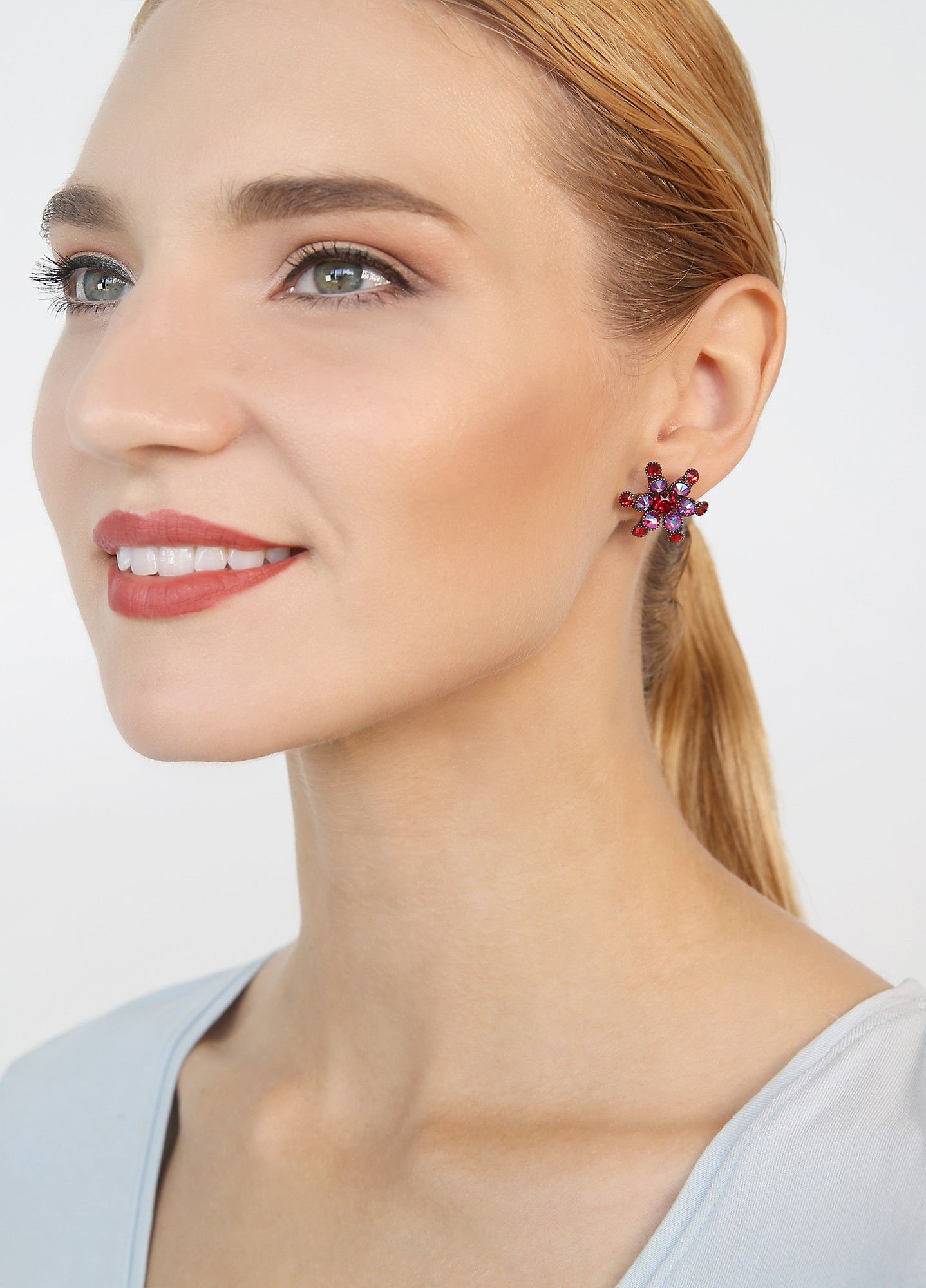 image pour Clou d'oreille Lost Garden Rouge  