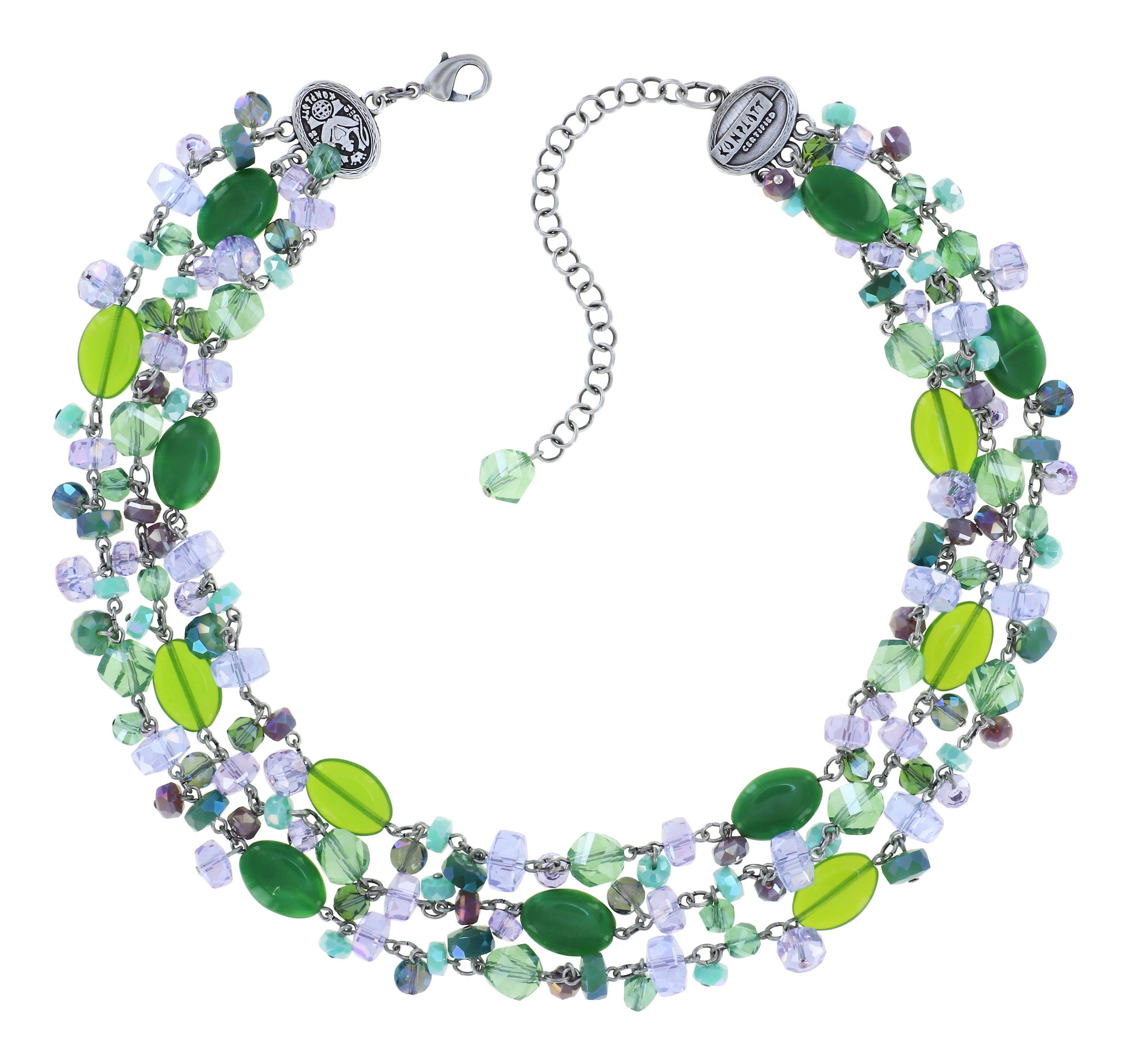 image for Necklace Collier Jelly Flow Green / Lila  