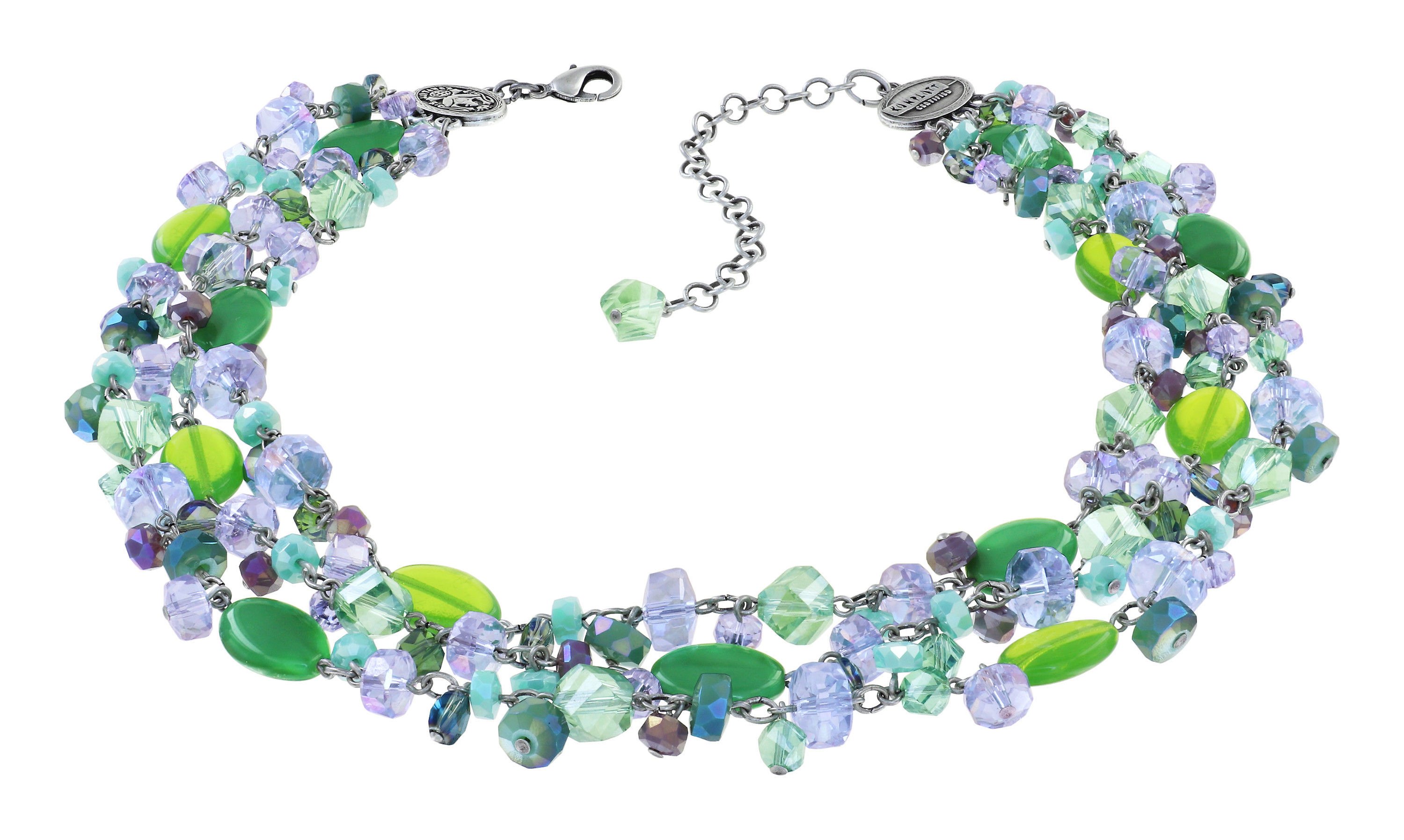 image for Necklace Collier Jelly Flow Green / Lila  