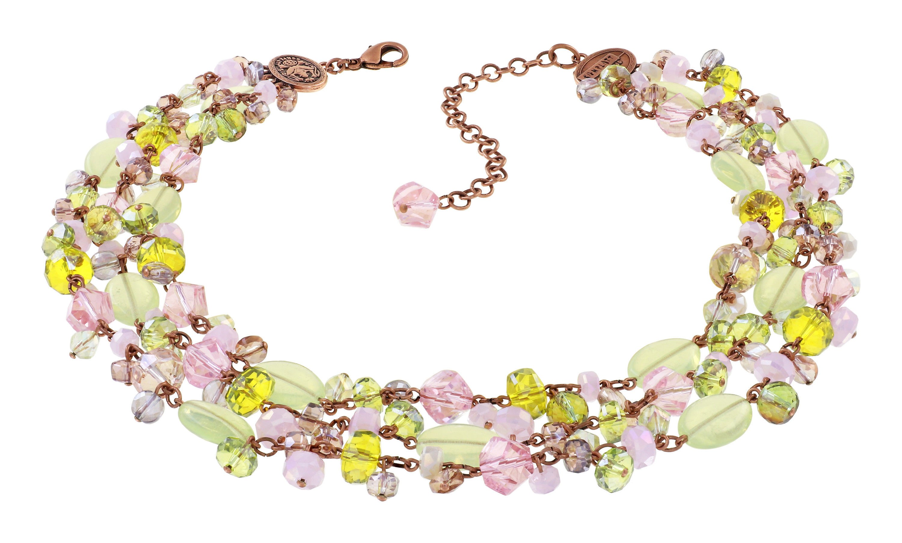 image for Necklace collier Jelly Flow Pink / Green  