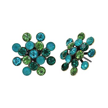 image for Earring stud Magic Fireball blue/green  Classic Size (21mm Ø)