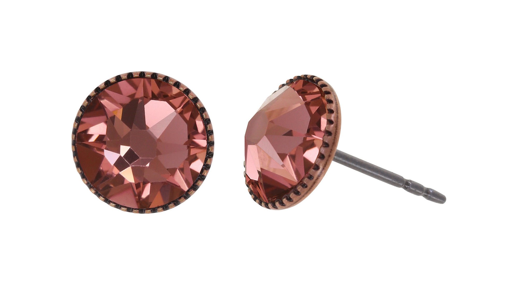 Bild für Ohrstecker flach Black Jack Pink blush rose SS 34