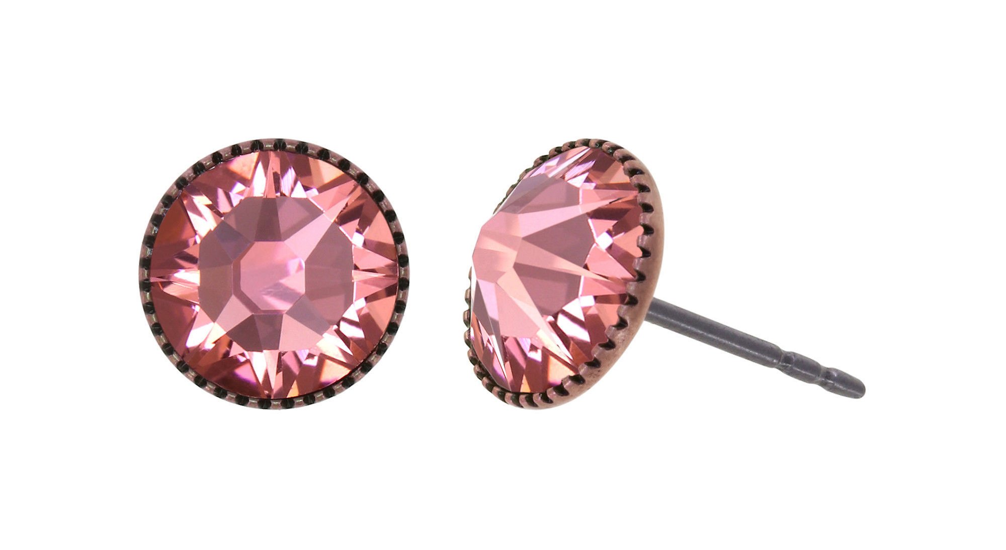 Bild für Ohrstecker flach Black Jack Pink rose peach SS 34