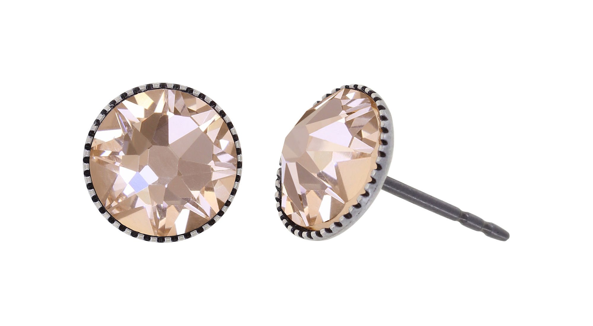 image pour Clou d'oreille plat Black Jack Beige light silk SS 34