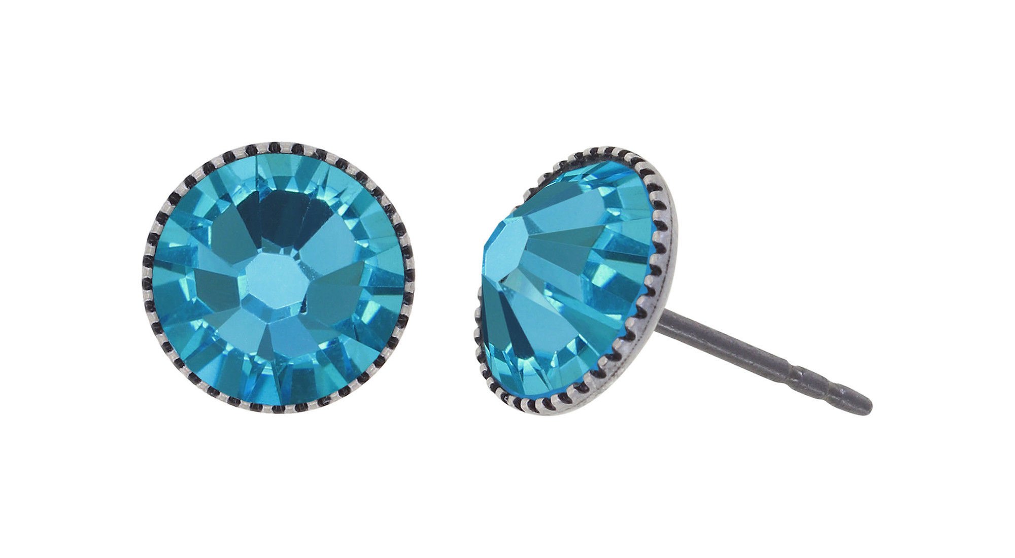 Bild für Ohrstecker flach Black Jack Blau lt. turquoise SS 34