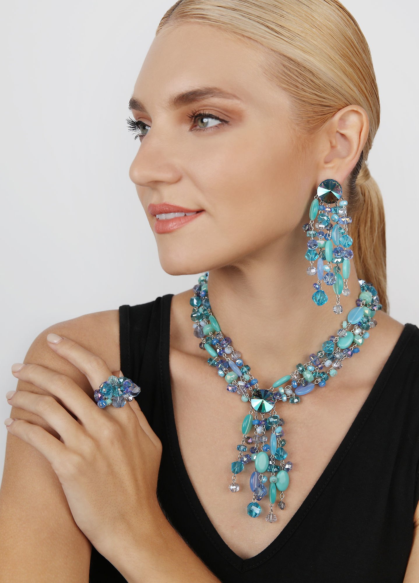 image for Necklace Collier Jelly Flow Blue  