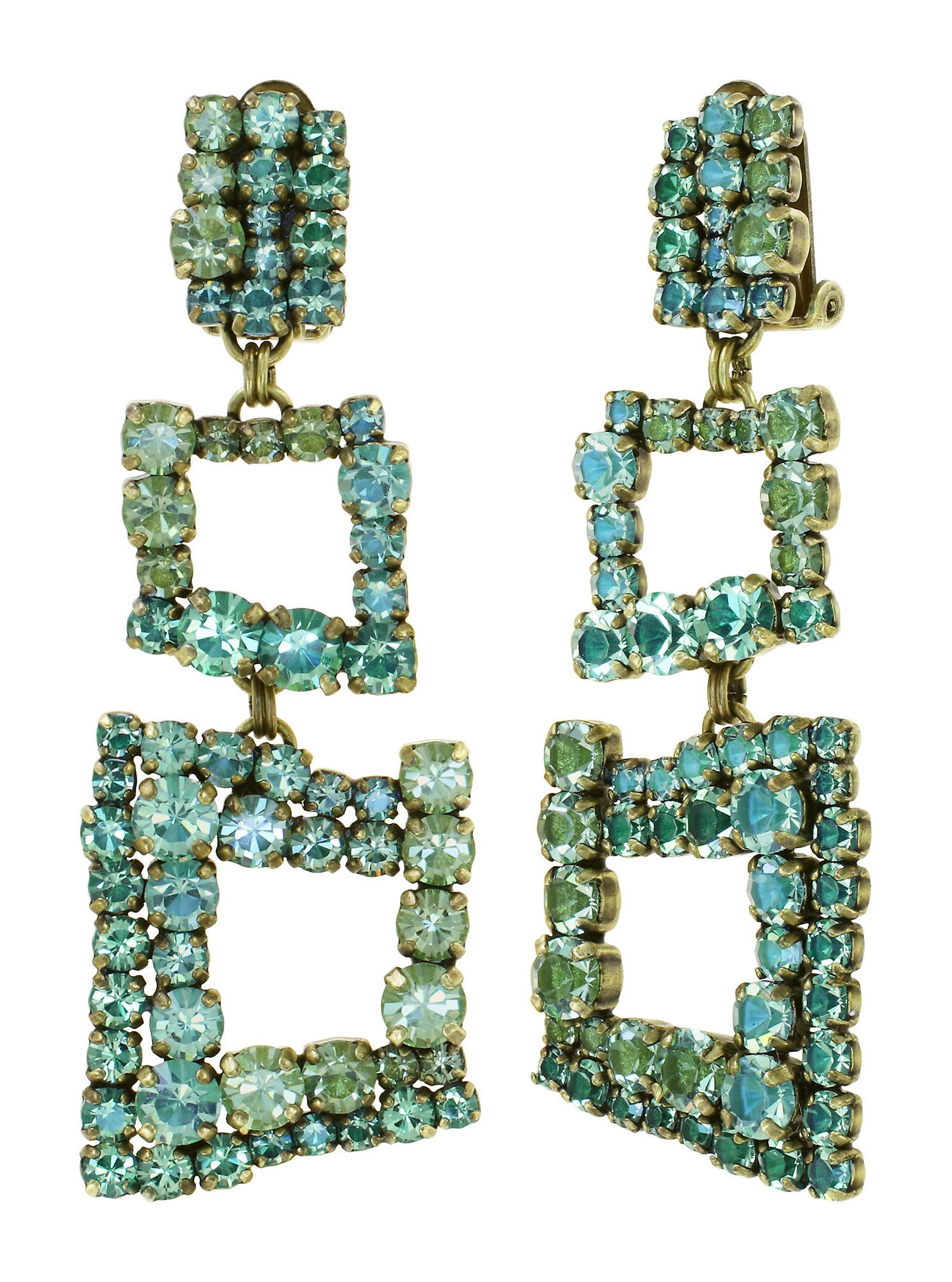 image for Earring Clip Dangling Mytrix Green  