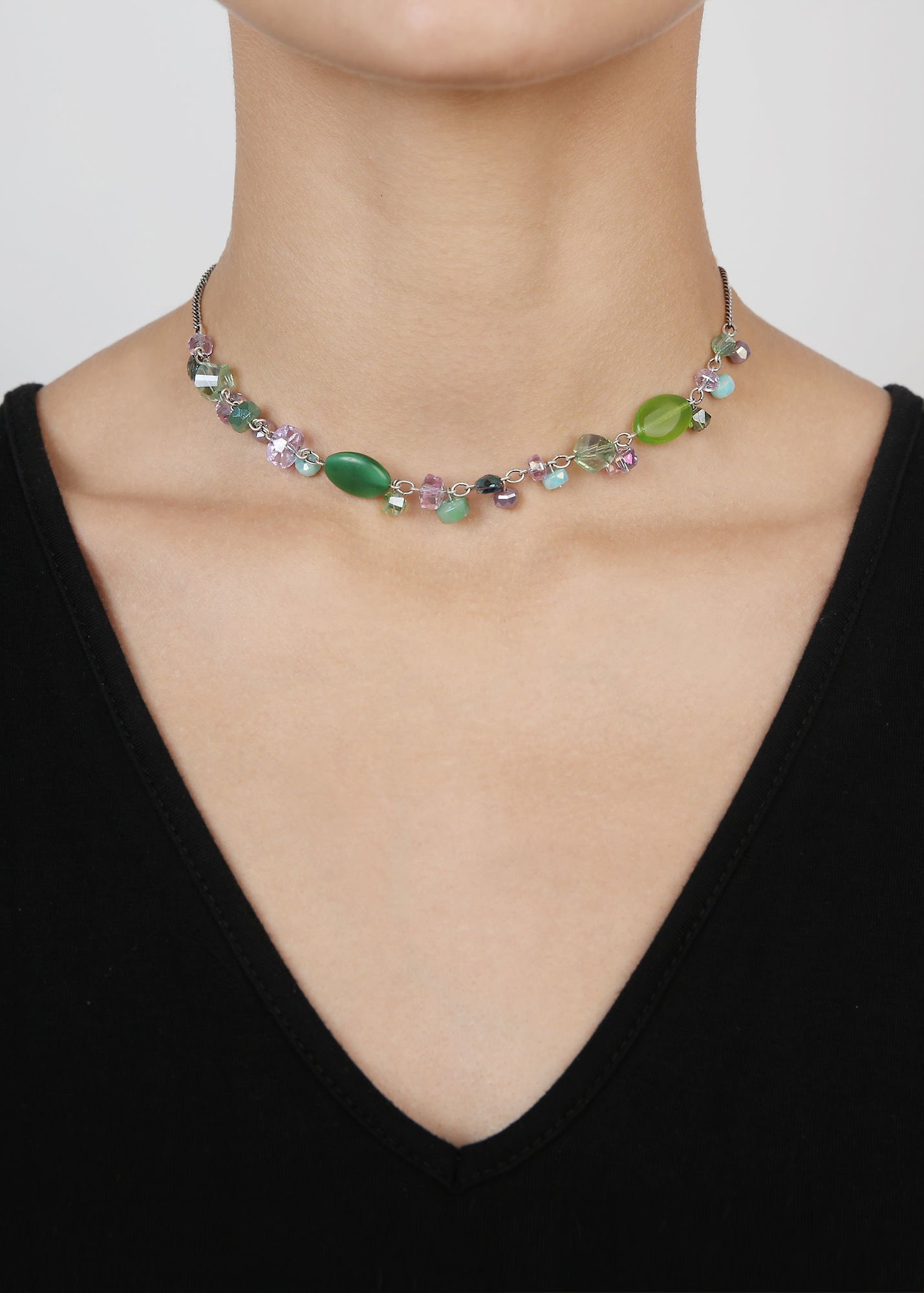 image pour Collier Jelly Flow Vert / Lila  