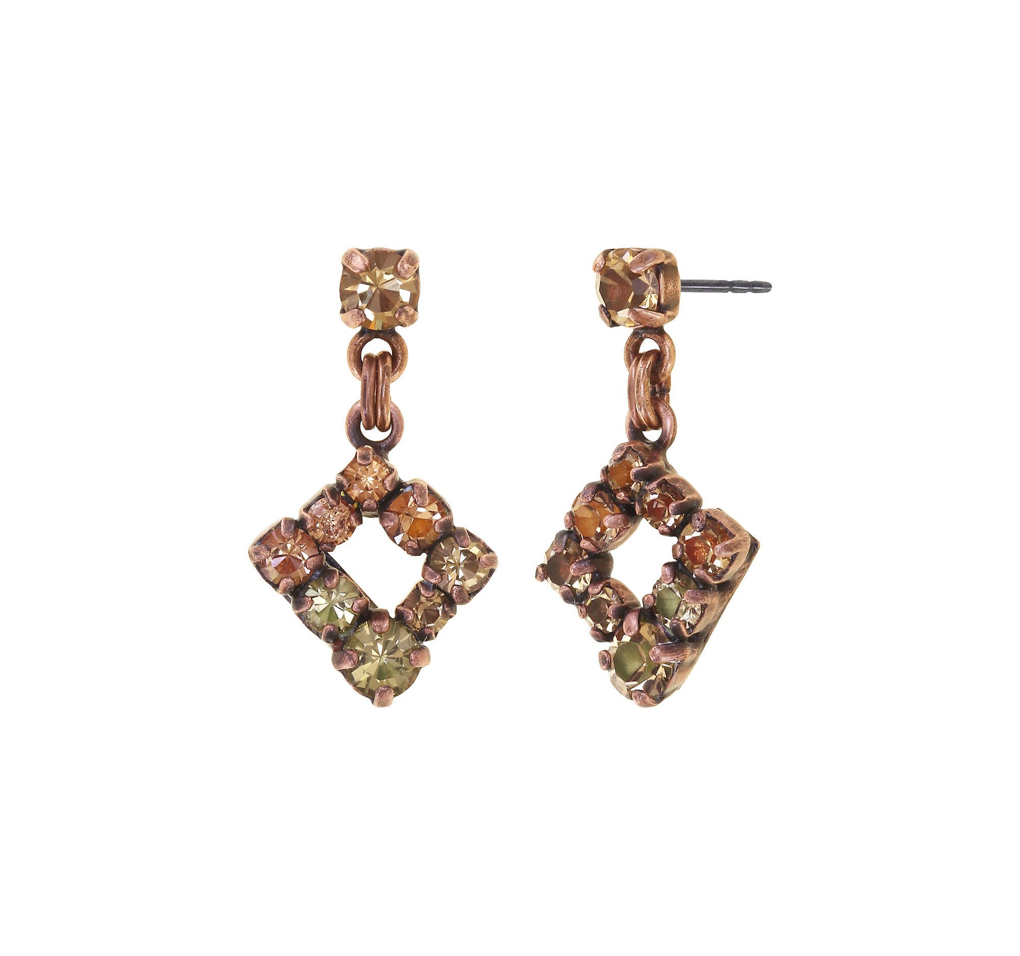 image for Earring Stud Dangling Mytrix Brown / Orange  