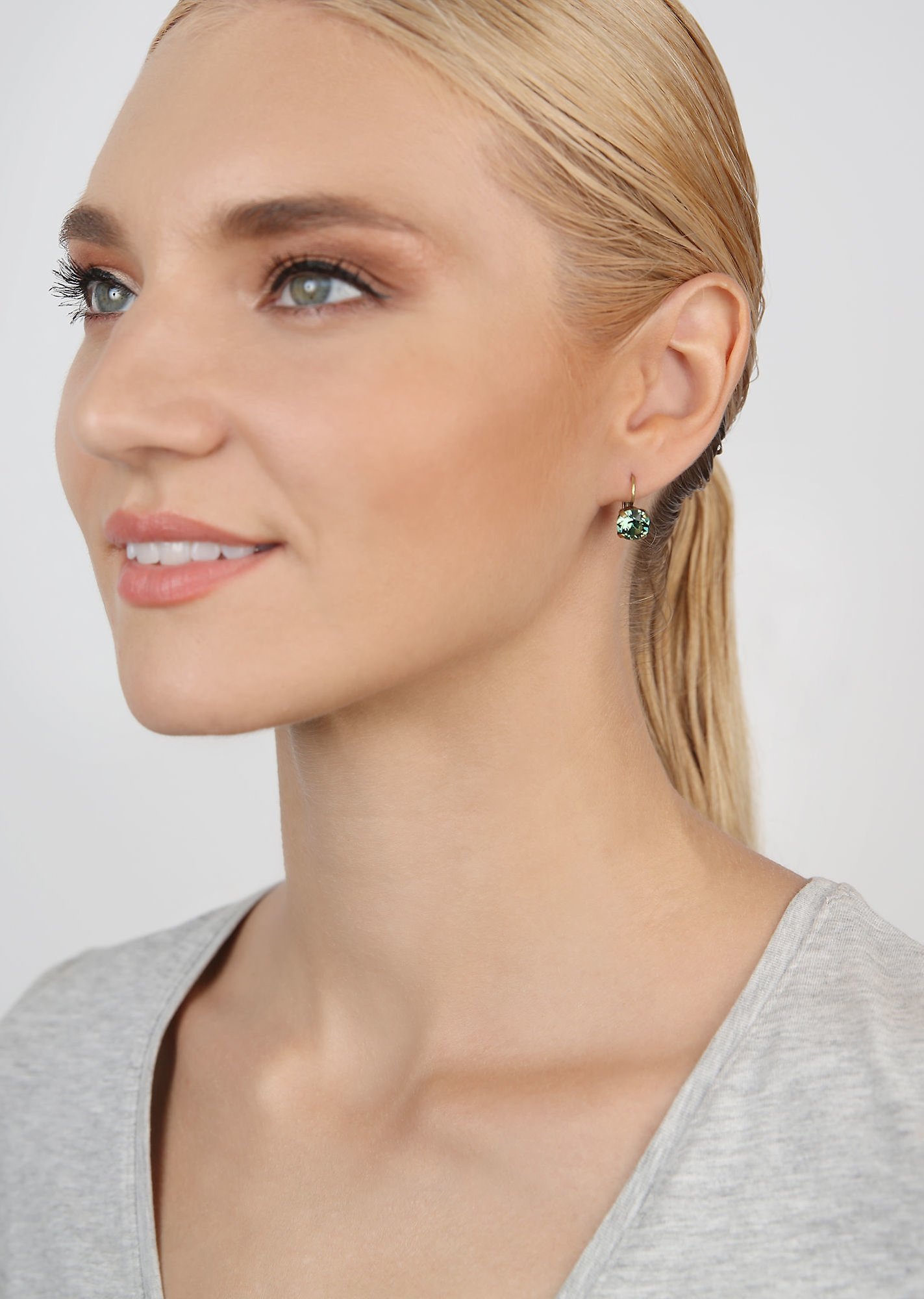 image for Earring Eurowire Black Jack Green erinite SS 39