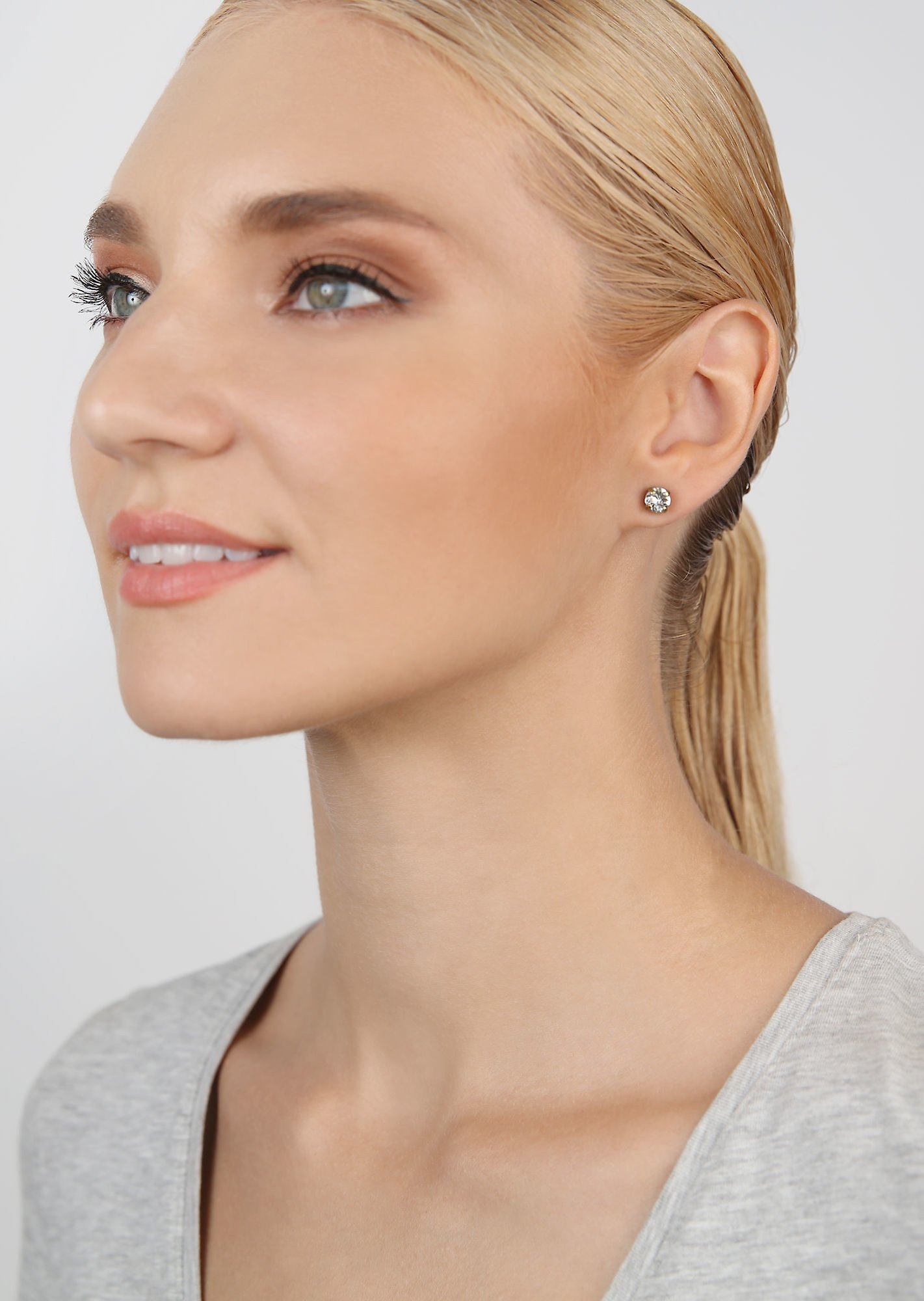 Bild für Ohrstecker Black Jack Weiß Kristall Silber Schatten SS 29