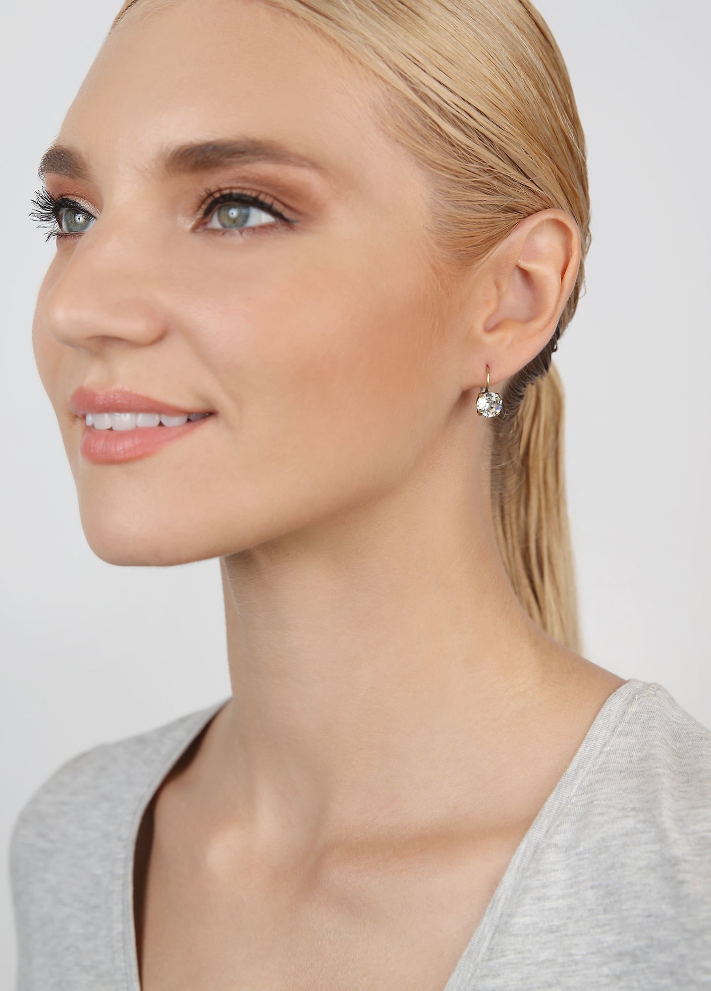 image pour Boucles d'oreilles Eurowire Black Jack Blanc crystal silver shade SS 39