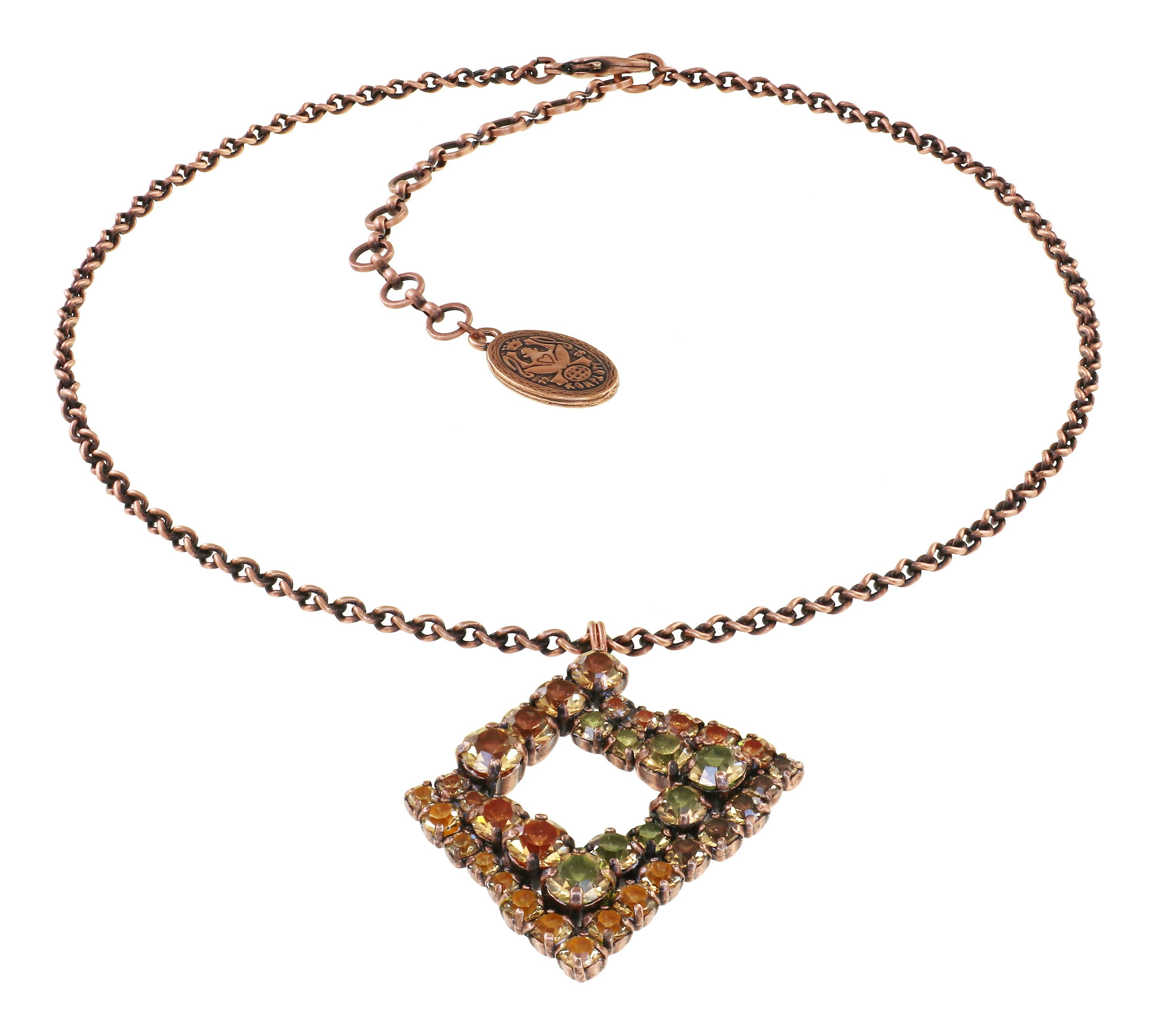 image for Necklace Pendant Mytrix Brown / Orange  