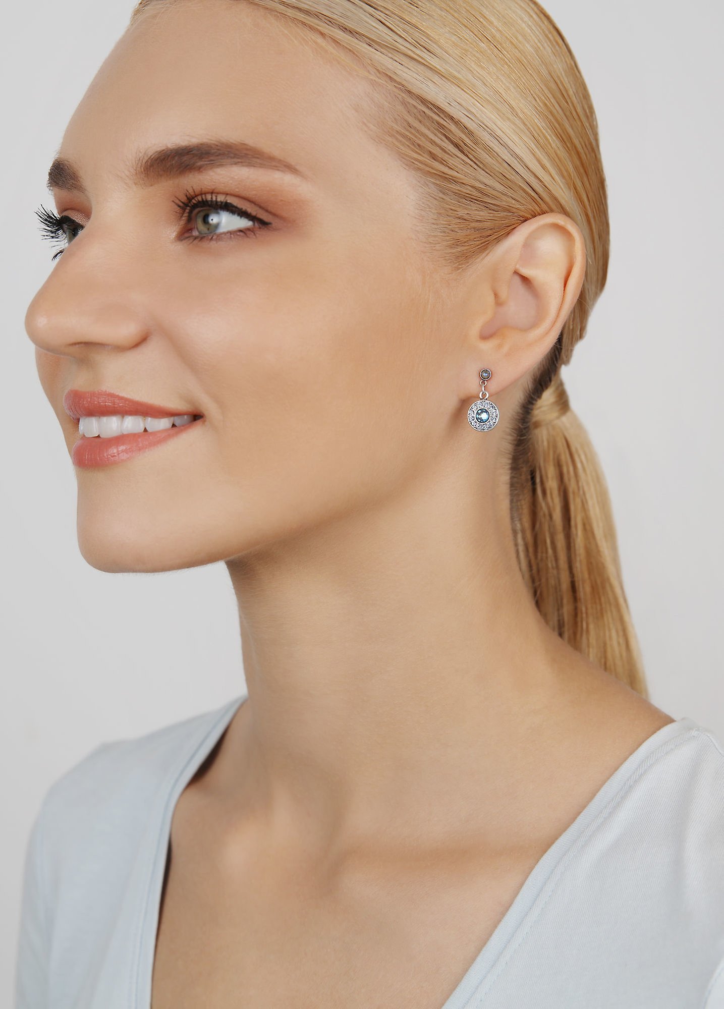 image for Earring Stud Dangling Spell on You Light Blue  