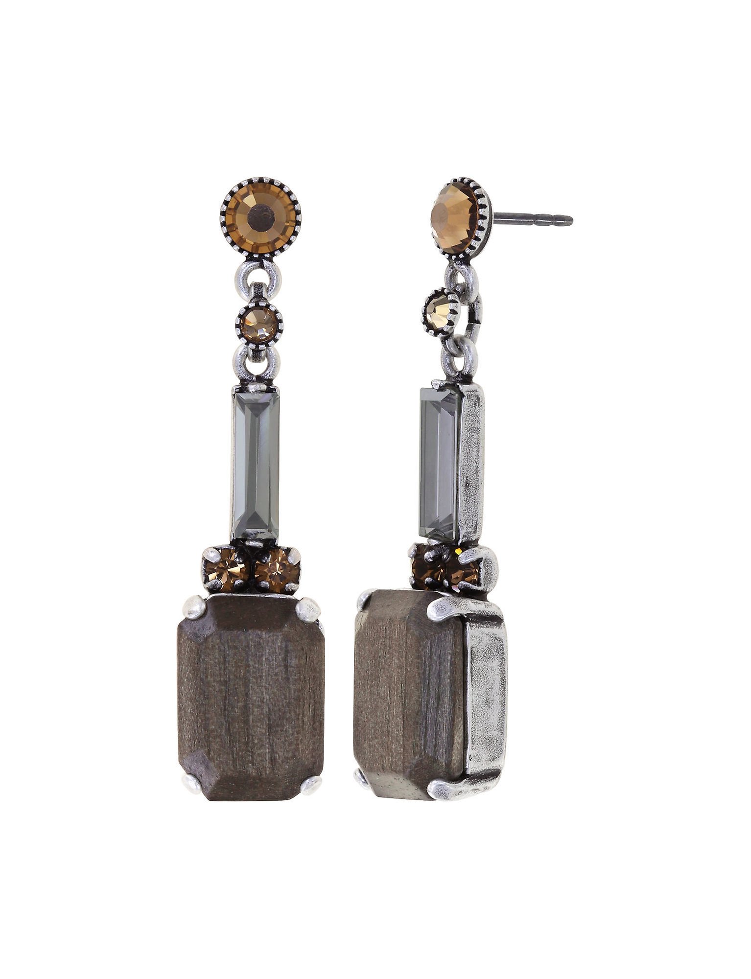 image for Earring Stud Dangling For Tilda S Grey crystal satin 
