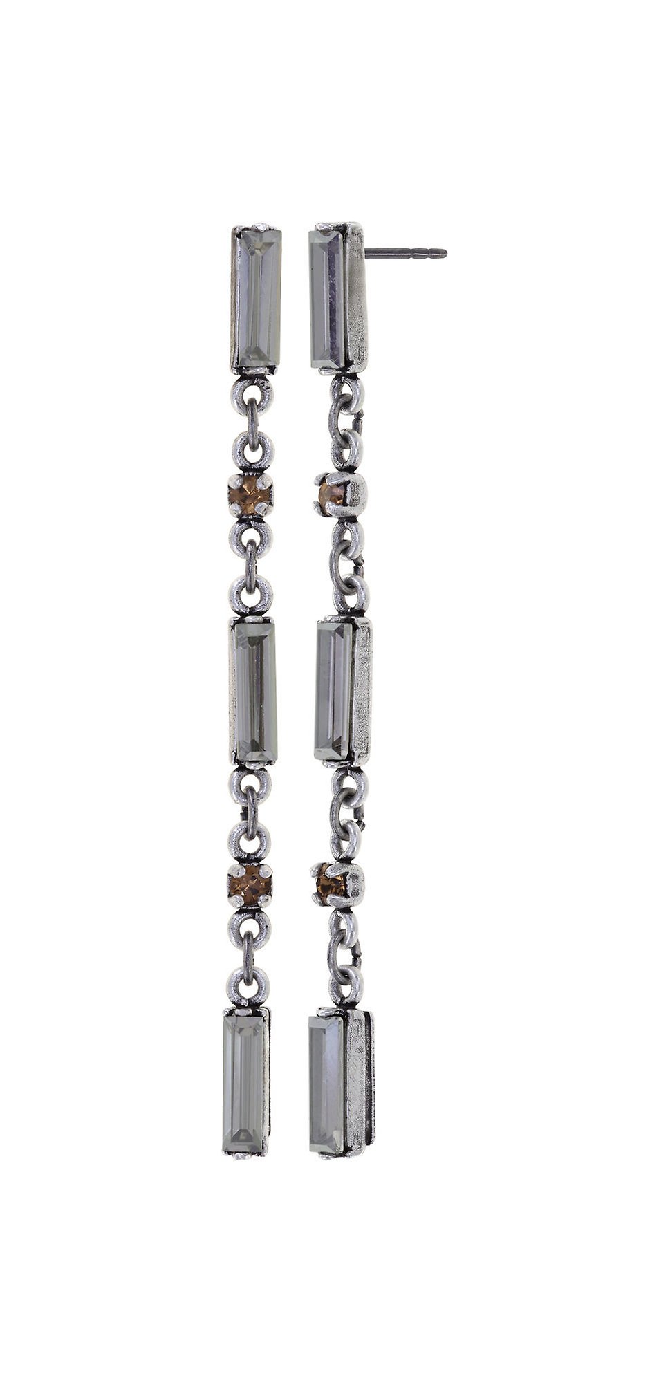 image for Earring Stud Dangling For Tilda S Grey crystal satin 