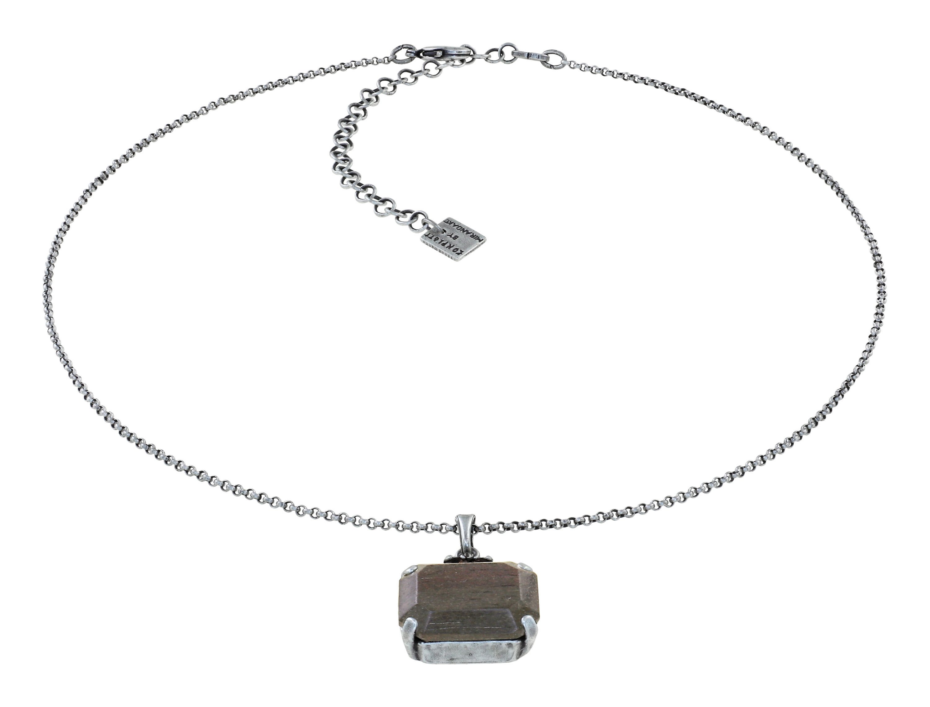 image for Necklace Pendant For Tilda S Grey crystal satin 