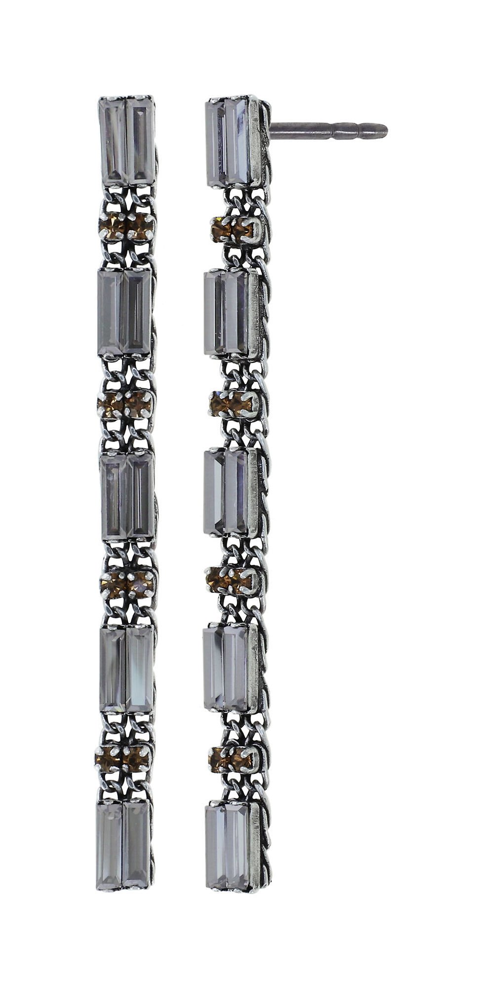 image pour Clou d'oreille pendant For Tilda S Gris crystal satin 