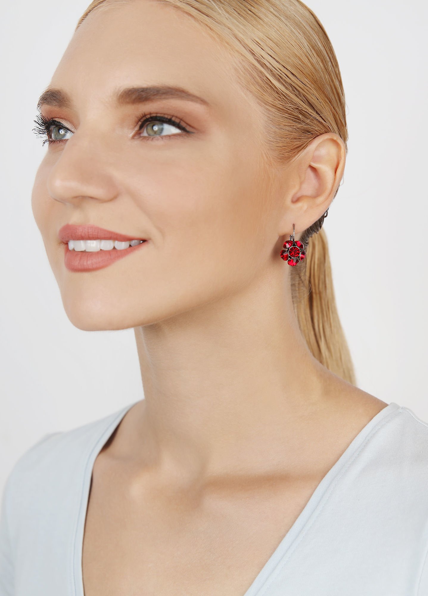 image for Earring Eurowire Disco Balls Red siam SS 29