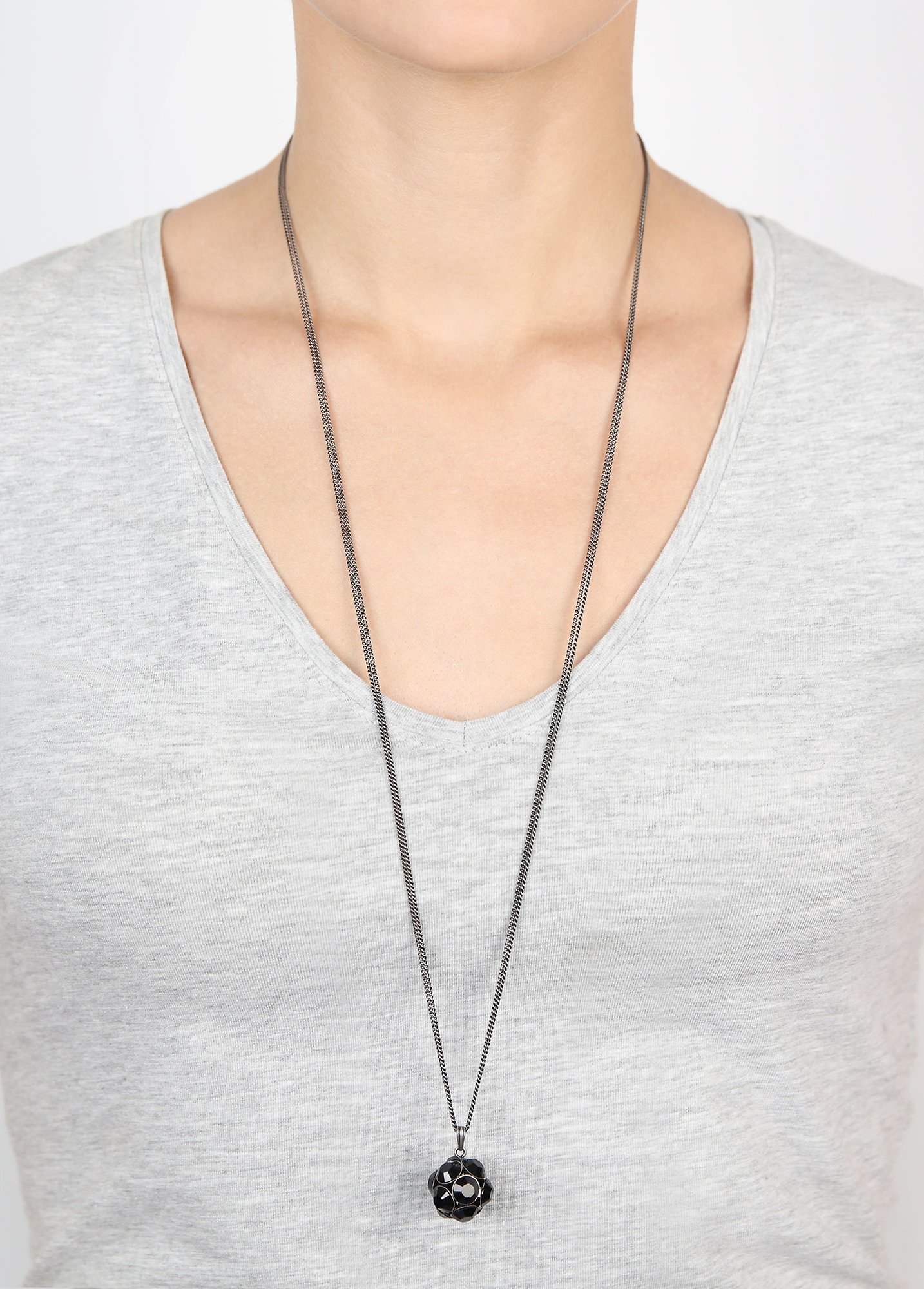 image for Necklace Pendant Disco Balls Black jet SS 39