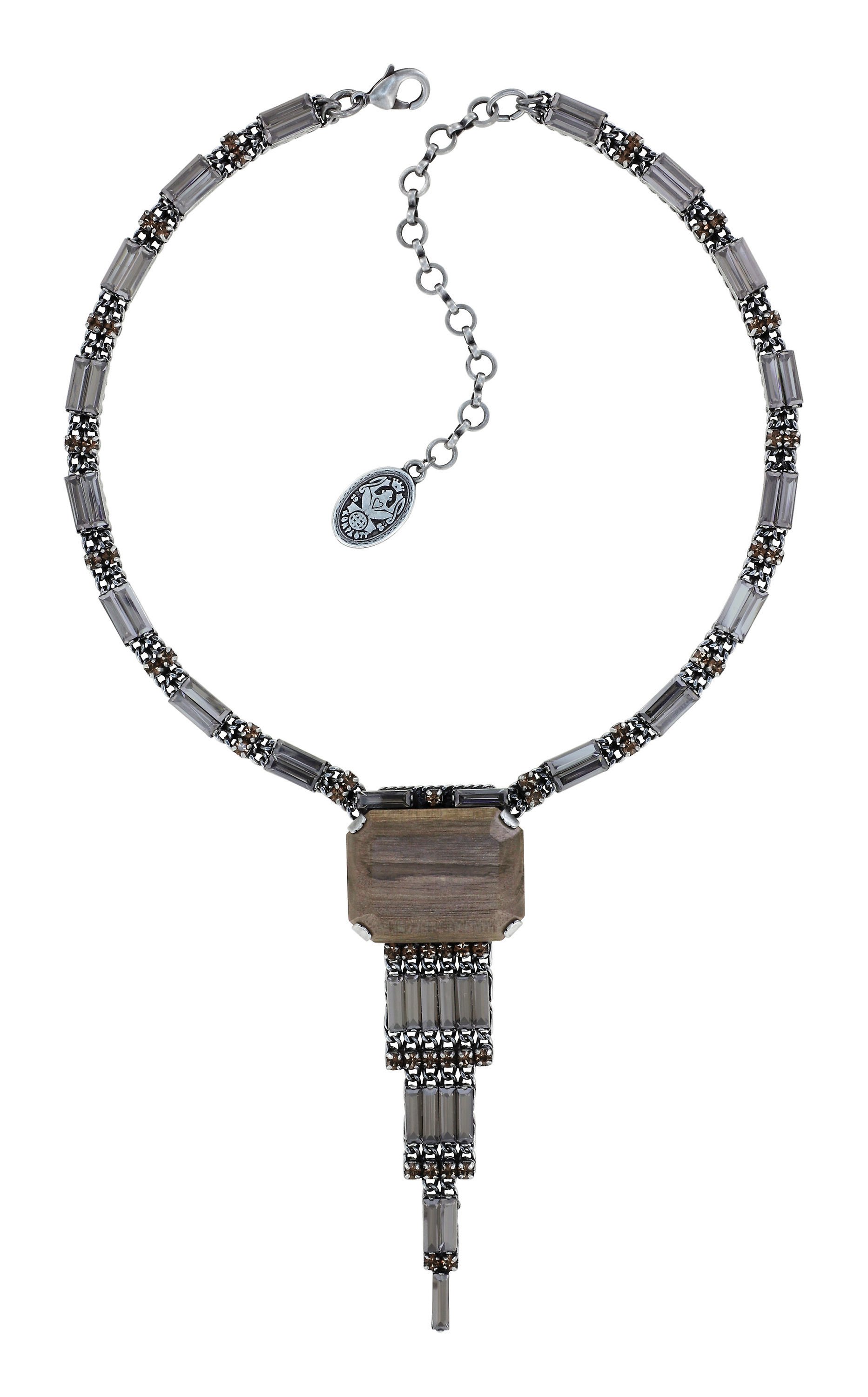 image for Necklace-Y For Tilda S Grey crystal satin 