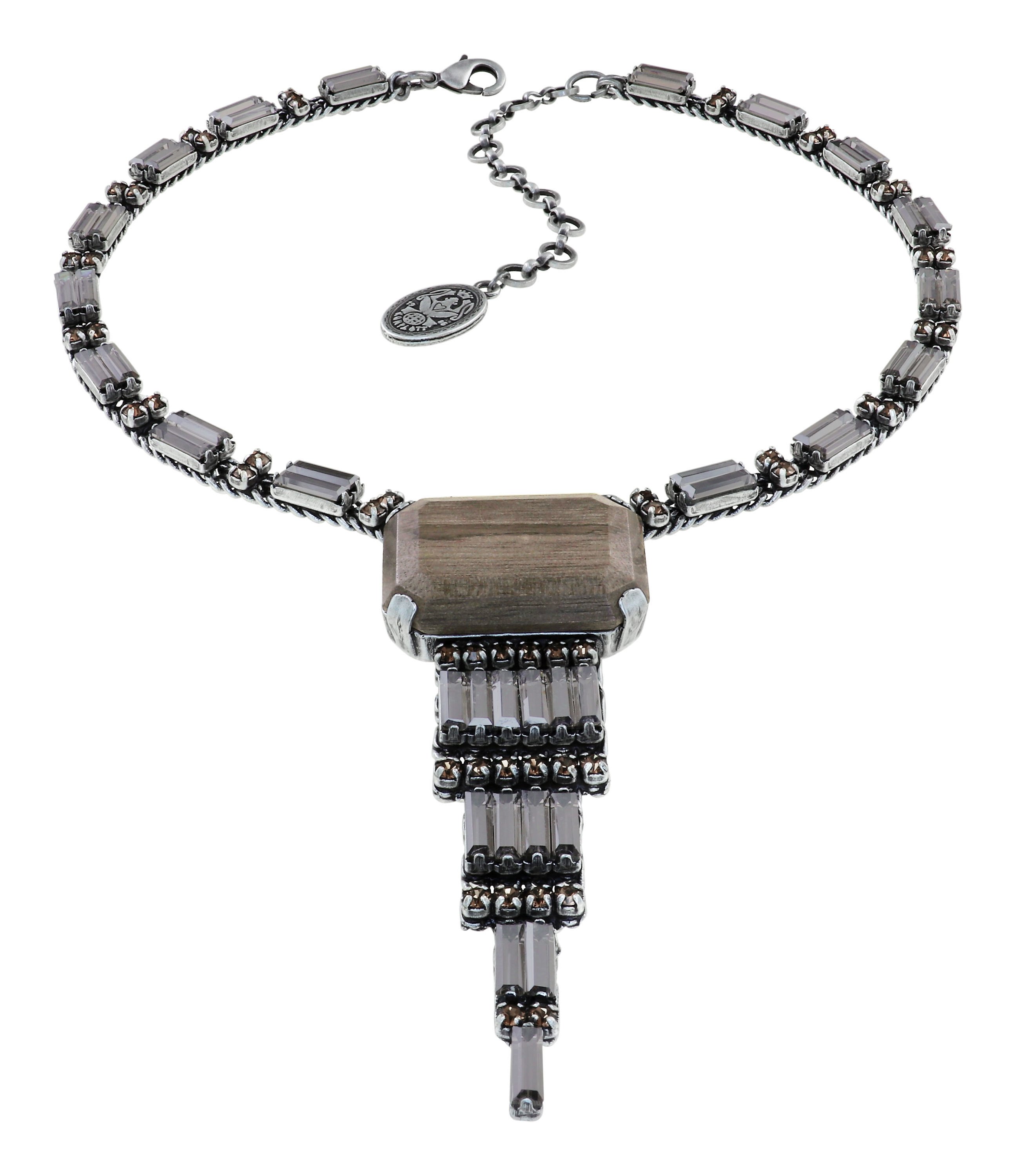 image pour Collier-Y For Tilda S Gris crystal satin 