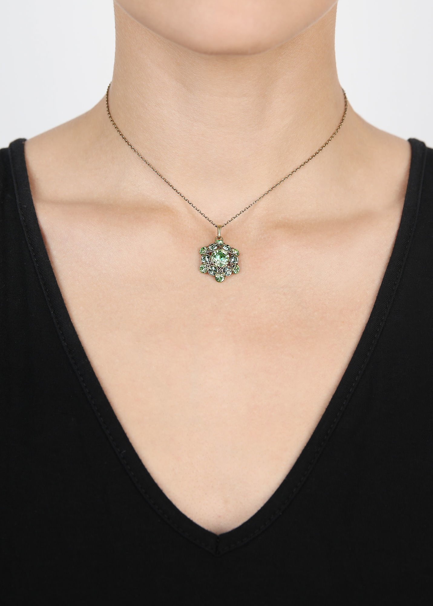image for Necklace Pendant Bended Lights Green  
