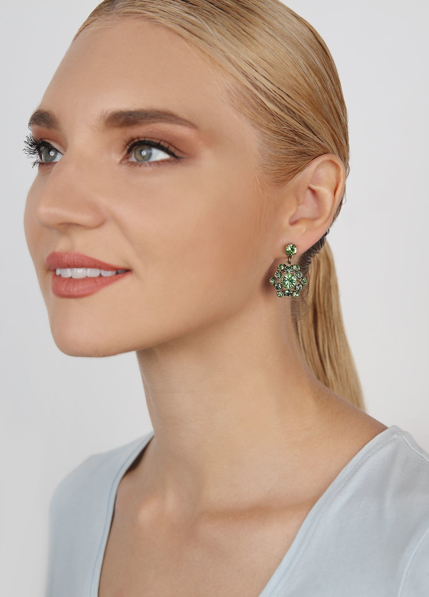 image pour Clou d'oreille pendant Bended Lights Vert  