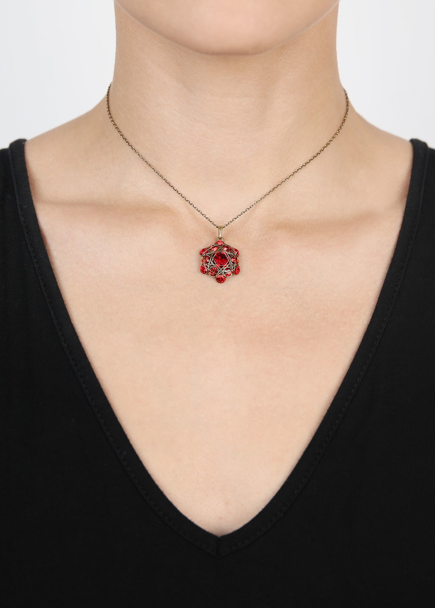 image pour Collier pendant Bended Lights Rouge  