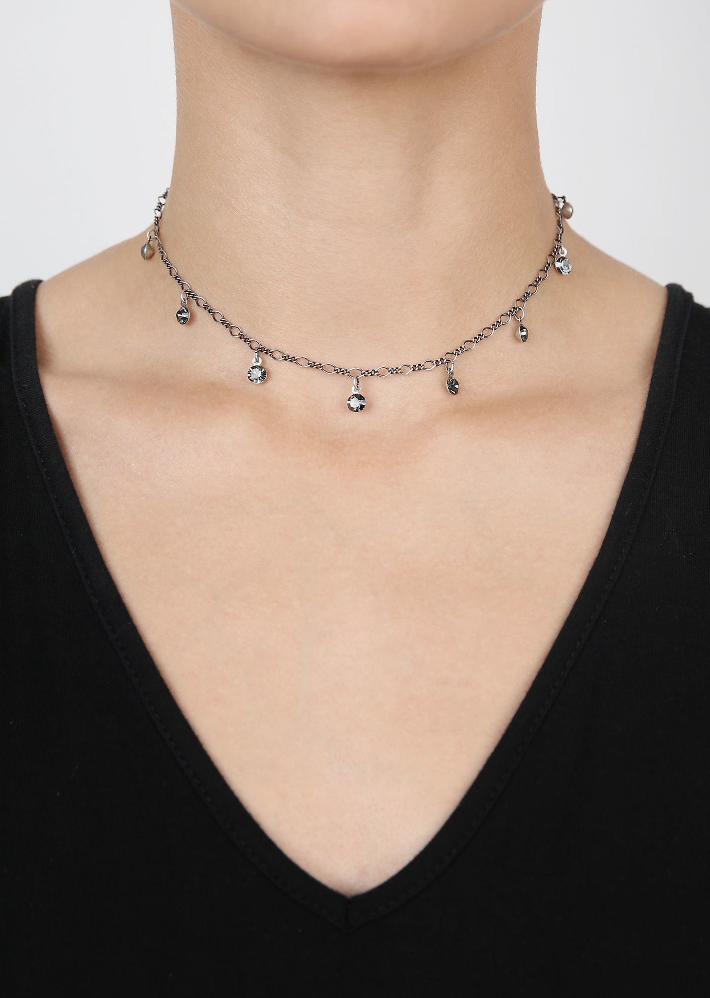 image for Necklace Tutui Collection Grey crystal night fall SS 24