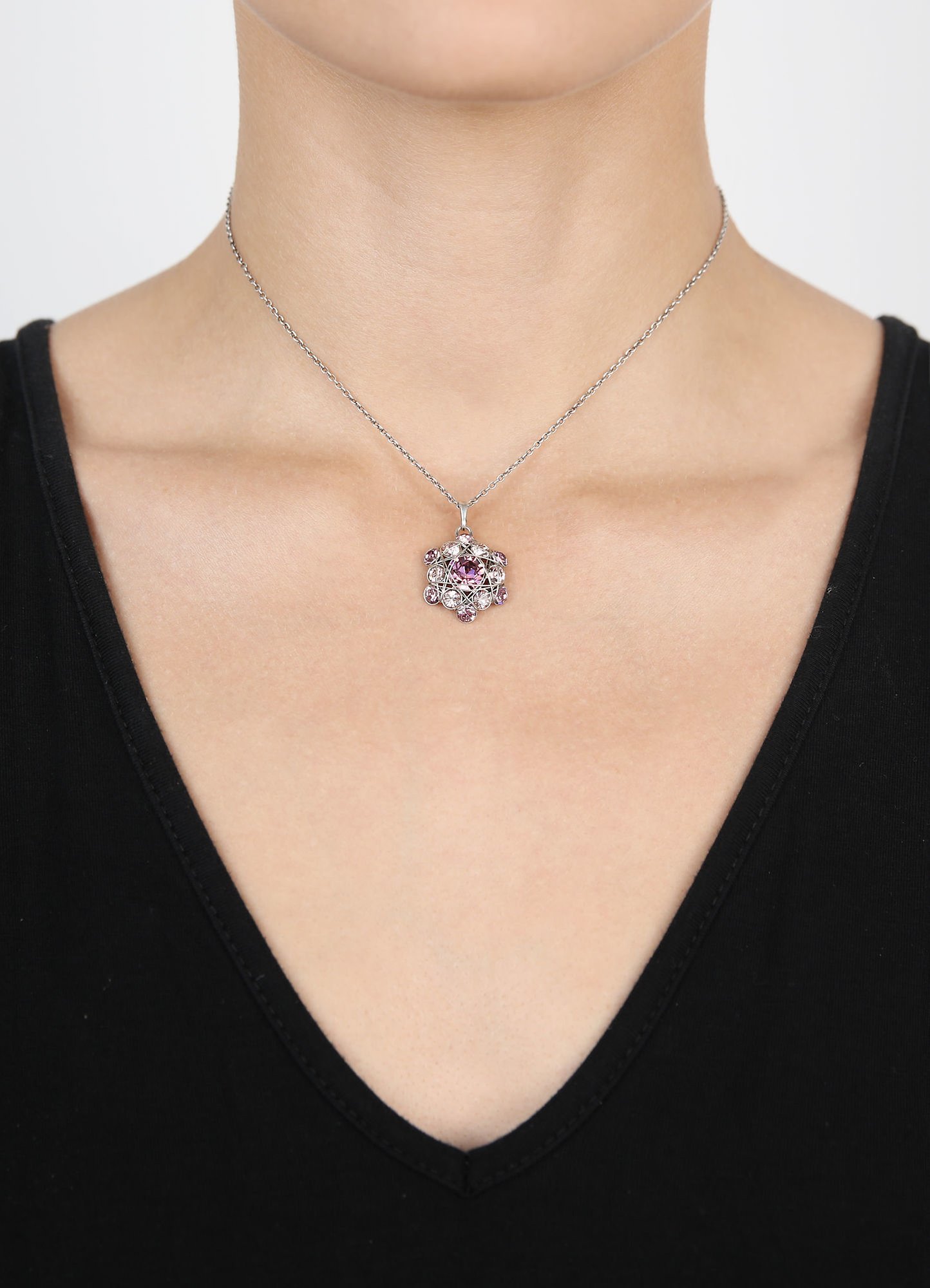 image for Necklace Pendant Bended Lights Pink / Lila  