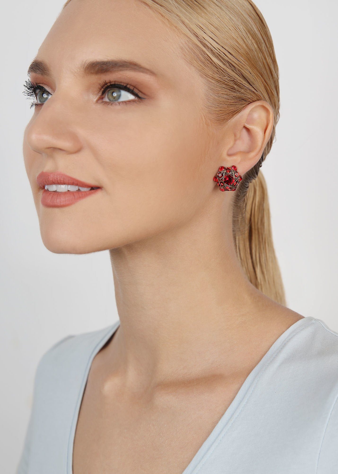 image pour Clou d'oreille Bended Lights Rouge  