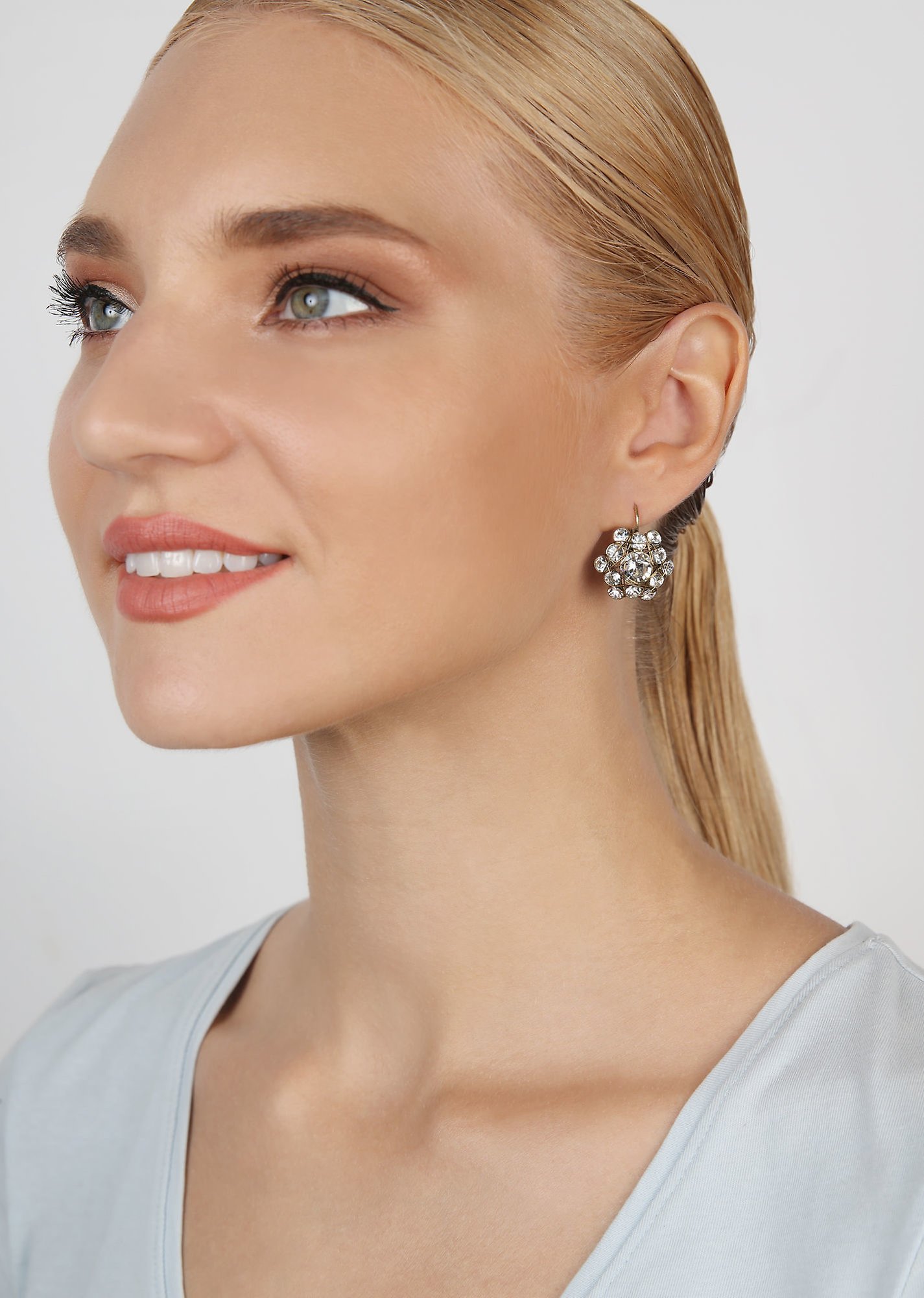 image pour Boucles d'oreilles Eurowire Bended Lights Blanc crystal 