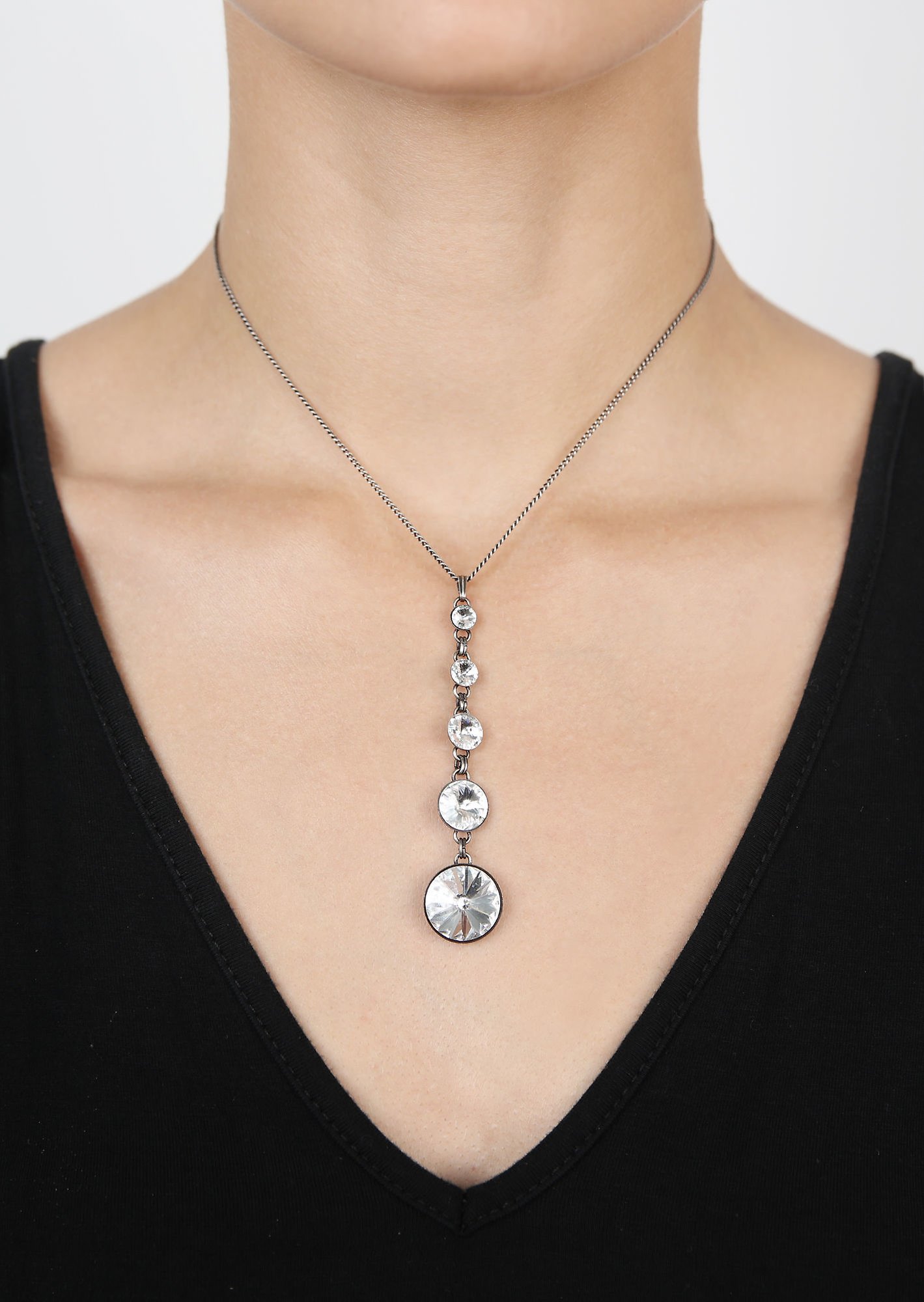 image for Necklace Pendant Rivoli White crystal 