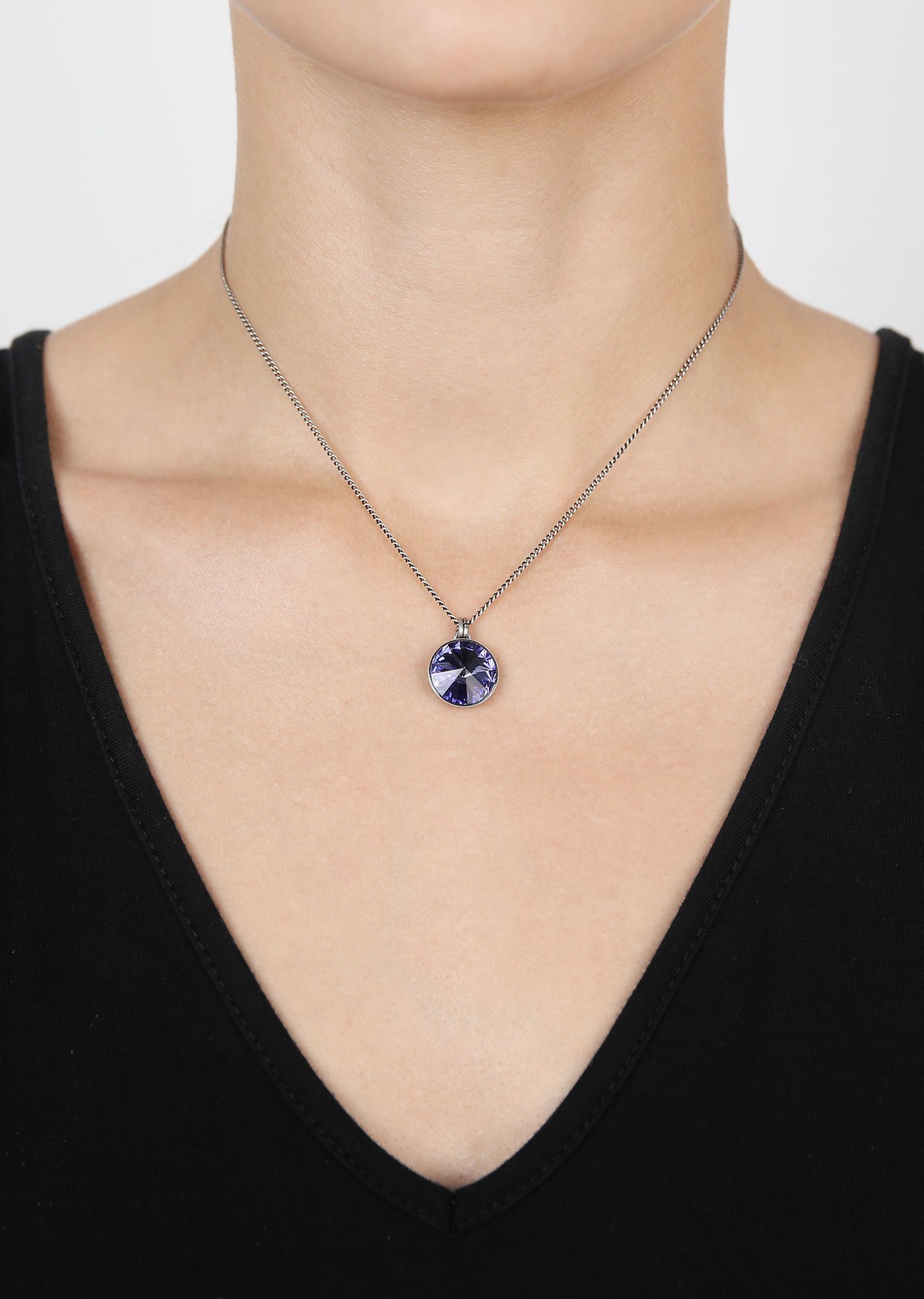 image pour Collier pendant Rivoli Lila tanzanite 14mm