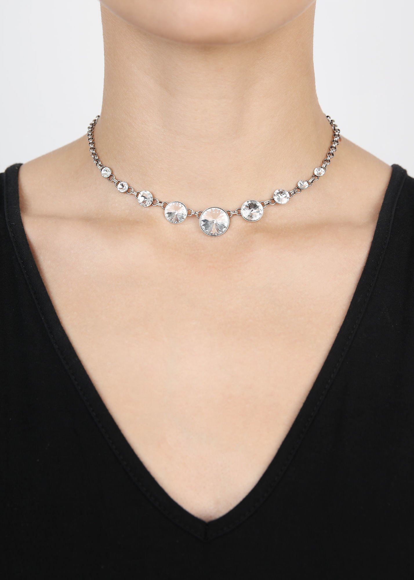 image for Necklace Rivoli White crystal 