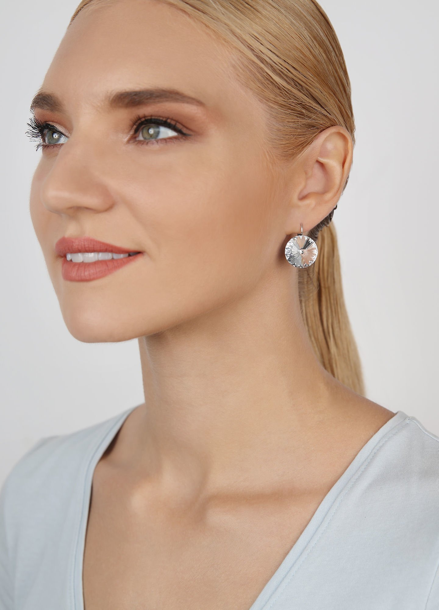 image pour Boucles d'oreilles Eurowire Rivoli Blanc crystal 18mm