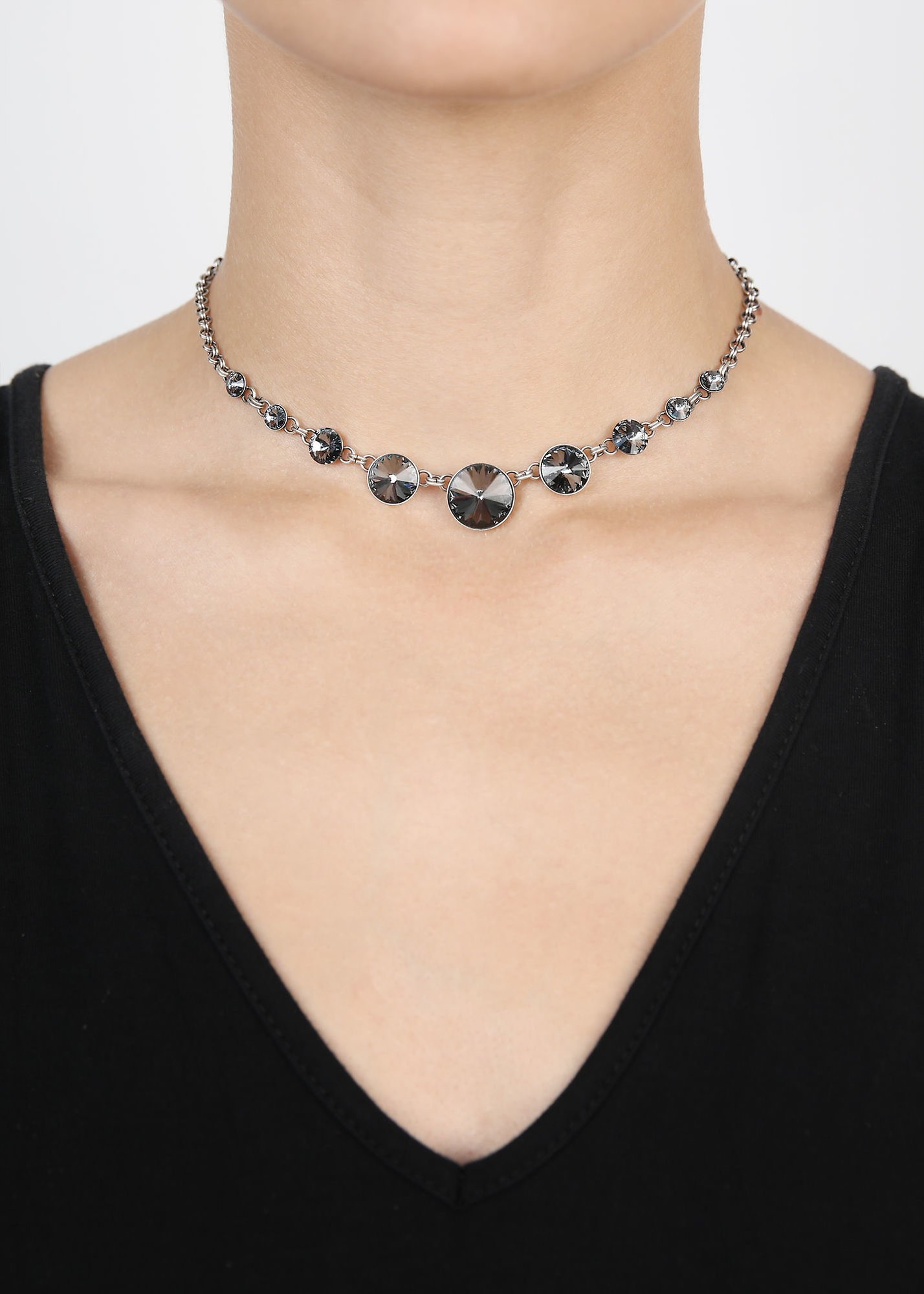 image pour Collier Rivoli Gris crystal night fall 