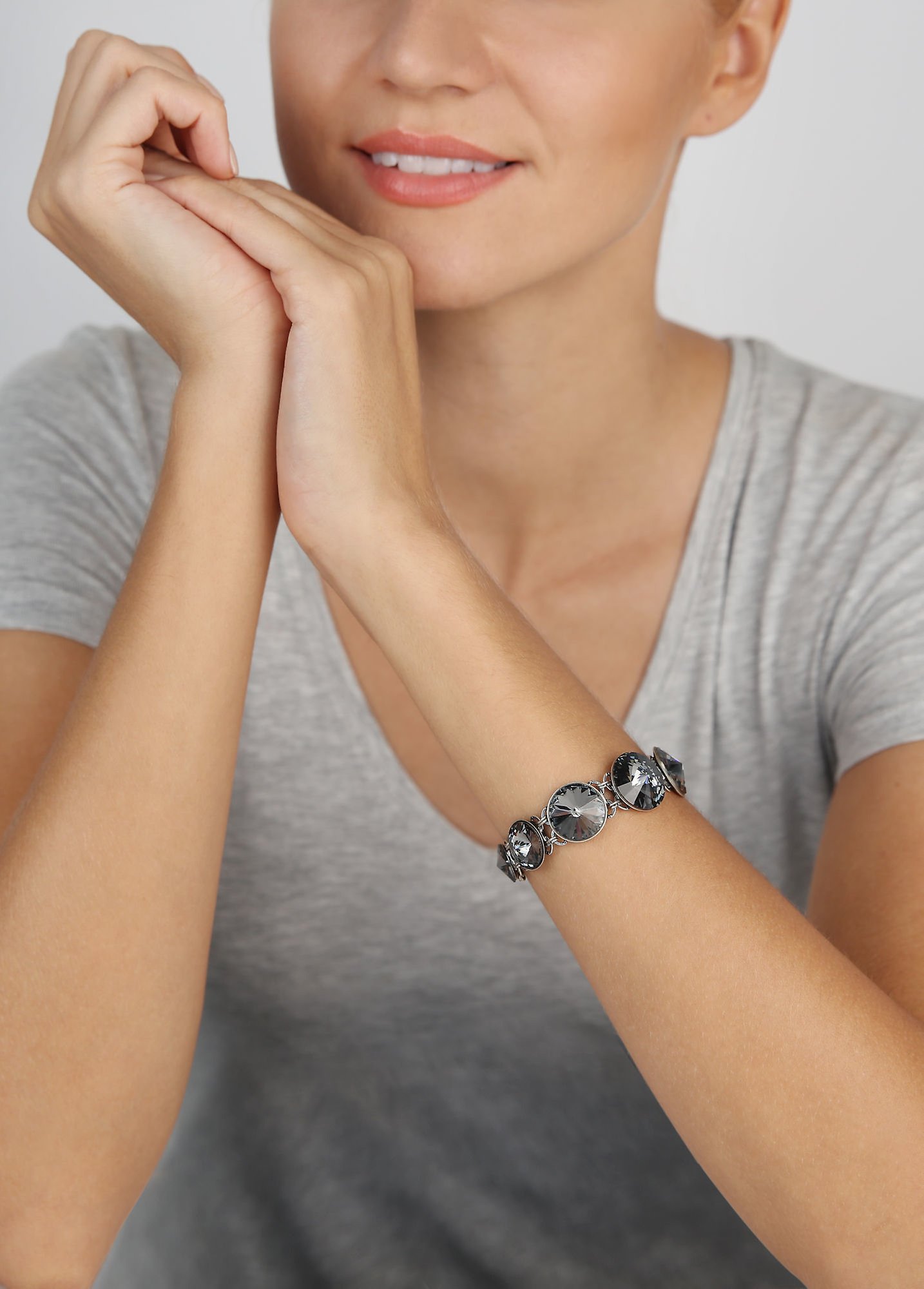 image for Bracelet Rivoli Grey crystal night fall 