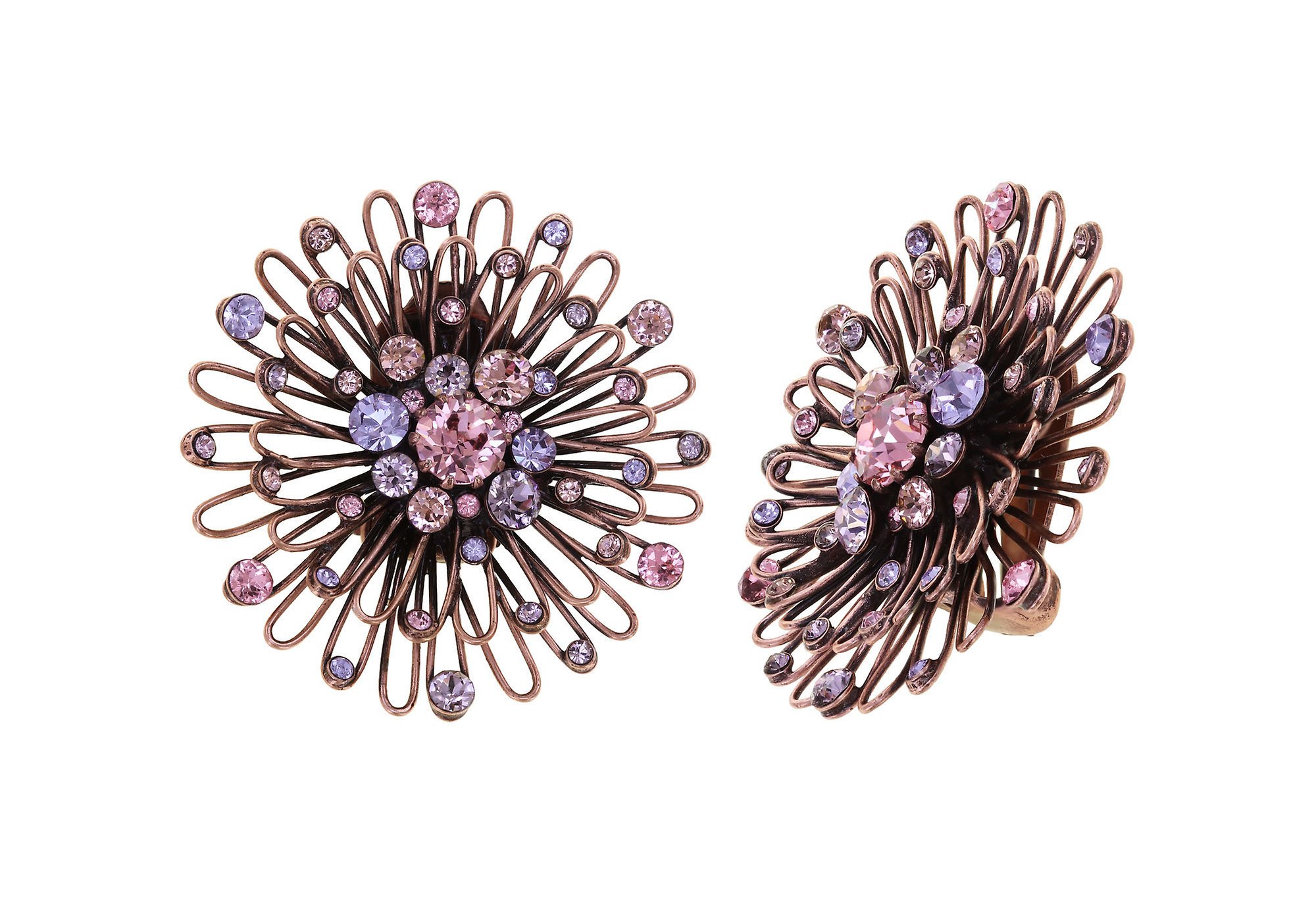 image pour Boucles d'oreilles Clip Distel Rose / Lila  size L