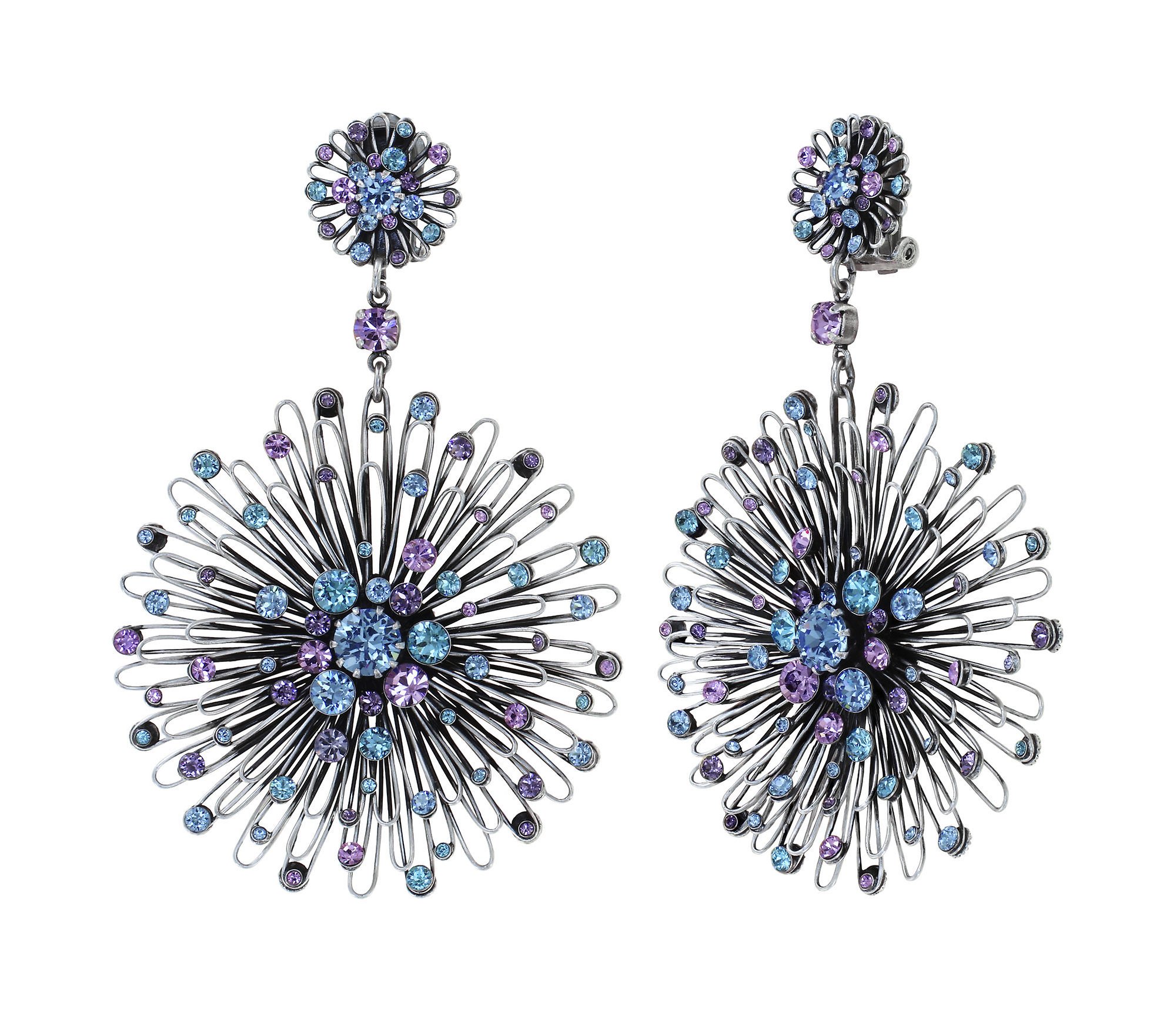 Bild für Ohrring Clip  Distel Blau / Lila  size 2XL,XS