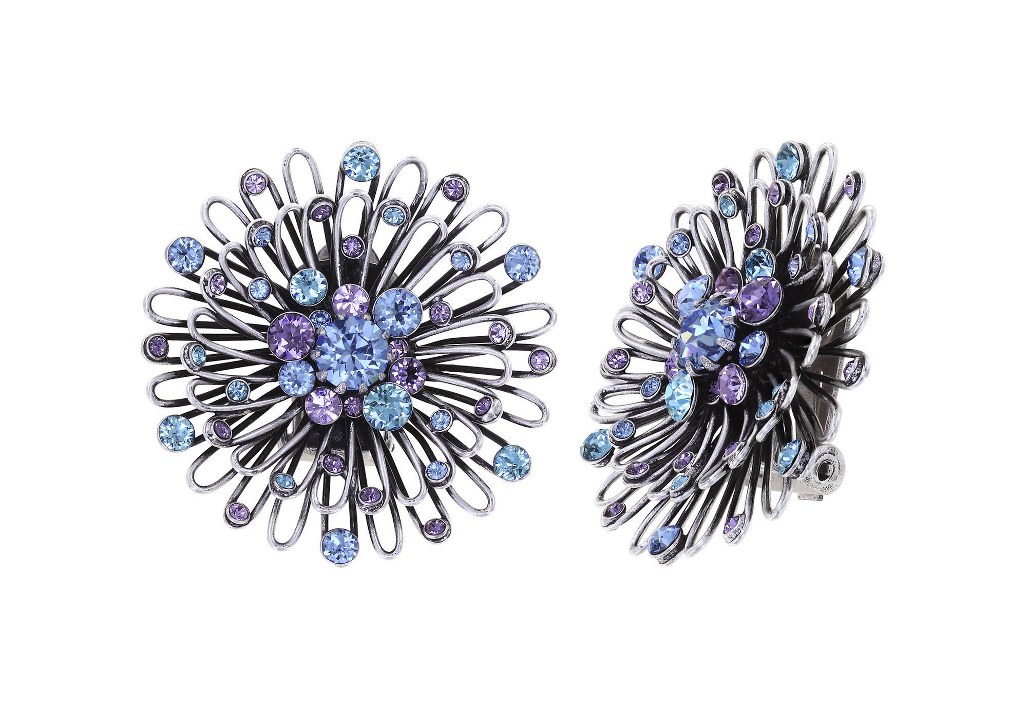image for Earring Clip Distel Blue / Lila  size L